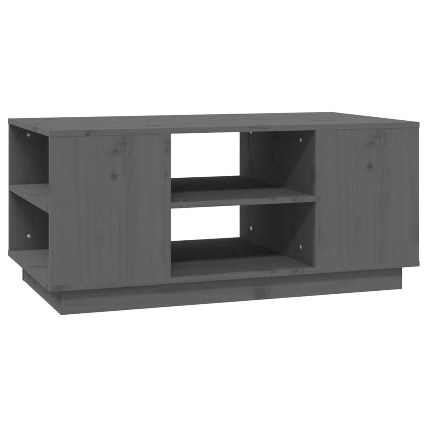 The Living Store Salontafel - Grenenhout - 90 x 49 x 40.5 cm - Grijs