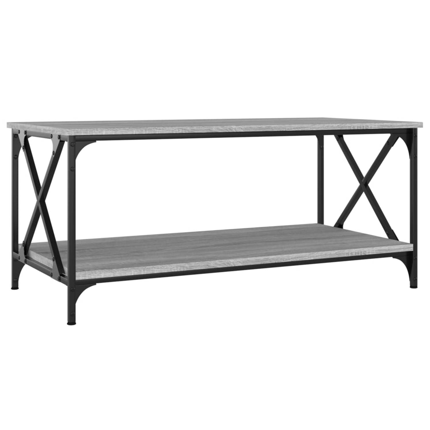 The Living Store Salontafel Classic Grey Sonoma Eiken - 100x50x45 cm