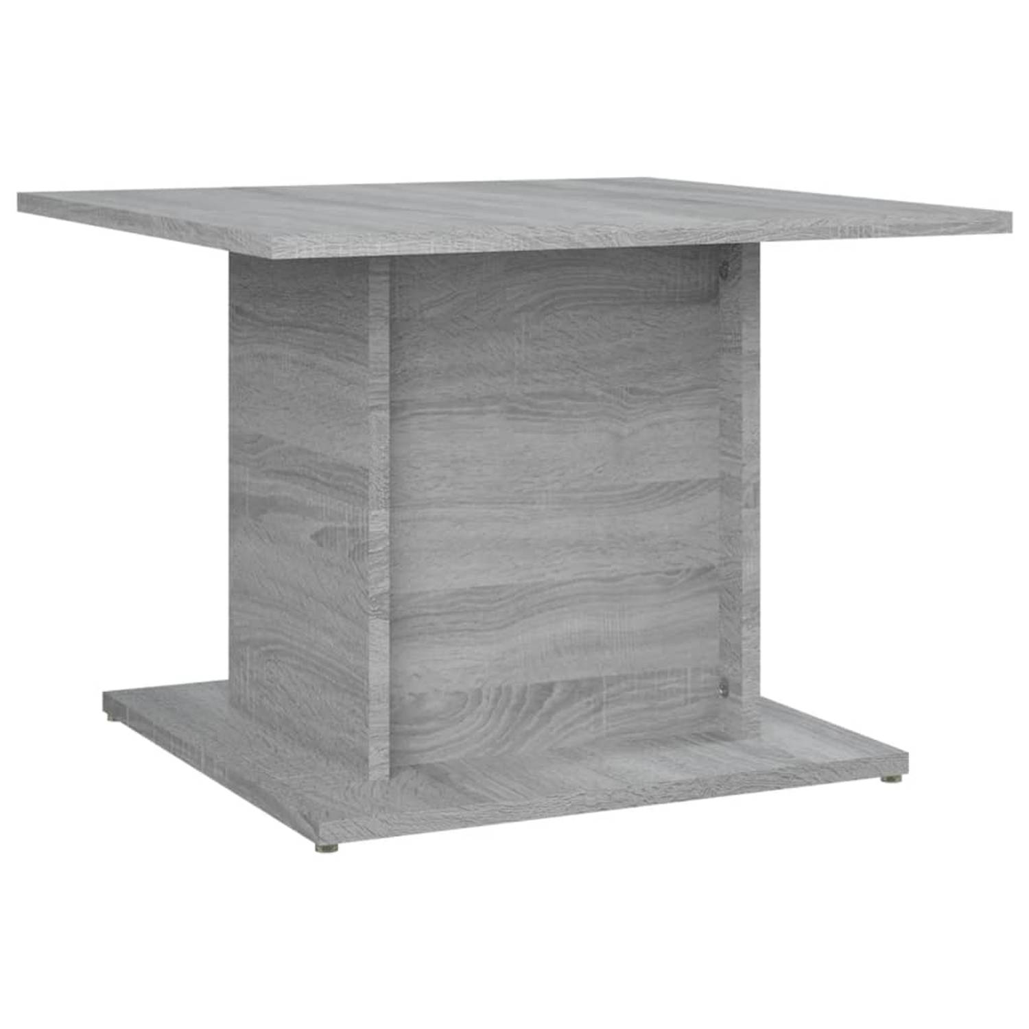 The Living Store Banktafel - Grijs Sonoma Eiken - 55.5 x 55.5 x 40 cm - Spaanplaat - Montage vereist