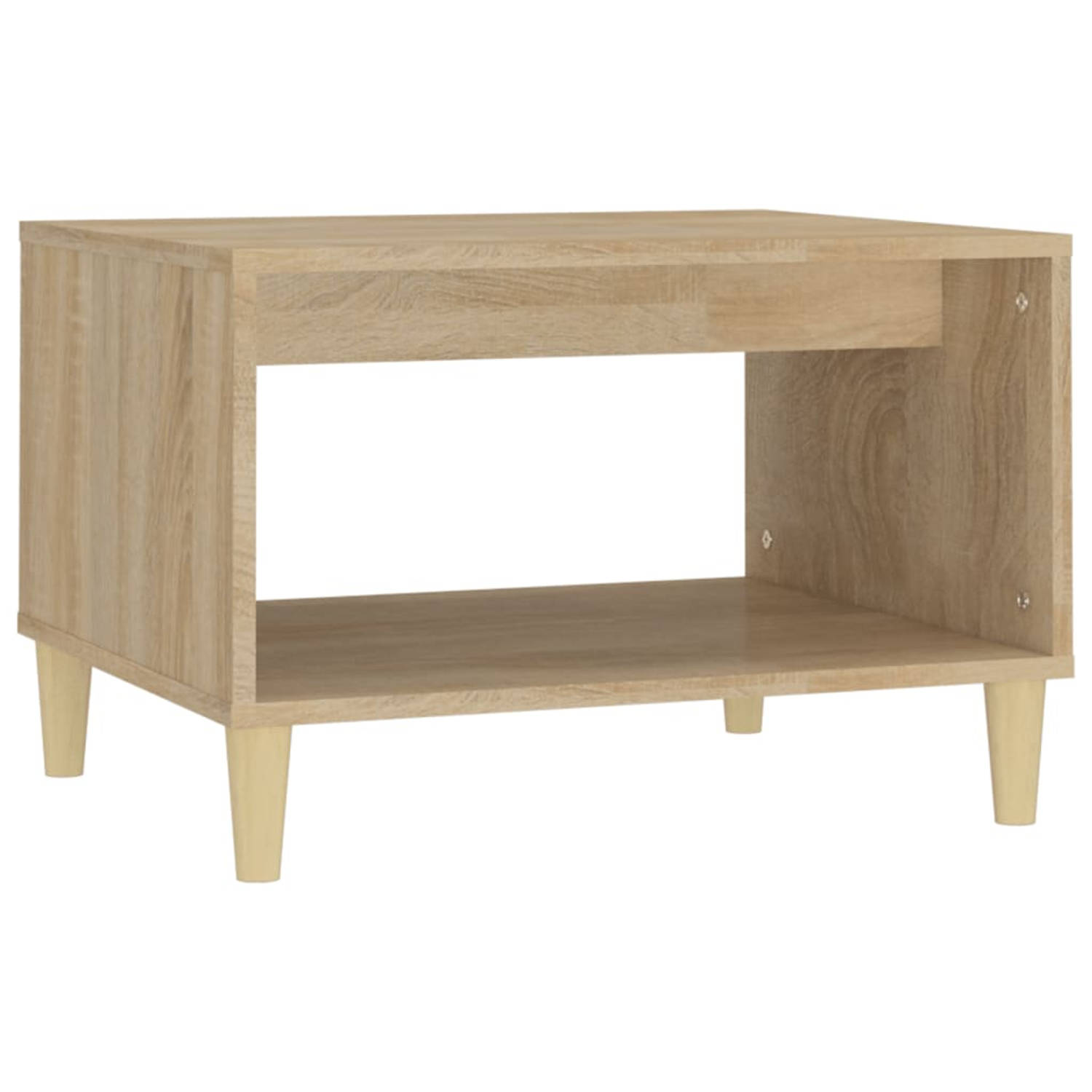 The Living Store Salontafel Sonoma Eiken - 60 x 50 x 40 cm - Opbergruimte - veelzijdig gebruik