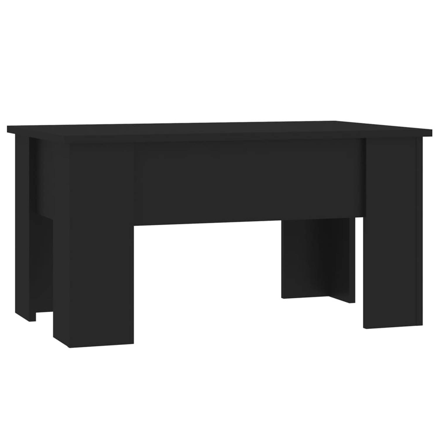 The Living Store Salontafel - Lift-top - Opbergoplossing - Eenvoudig te reinigen - Veelzijdige tafel - Zwart - 79 x 49 x 41cm