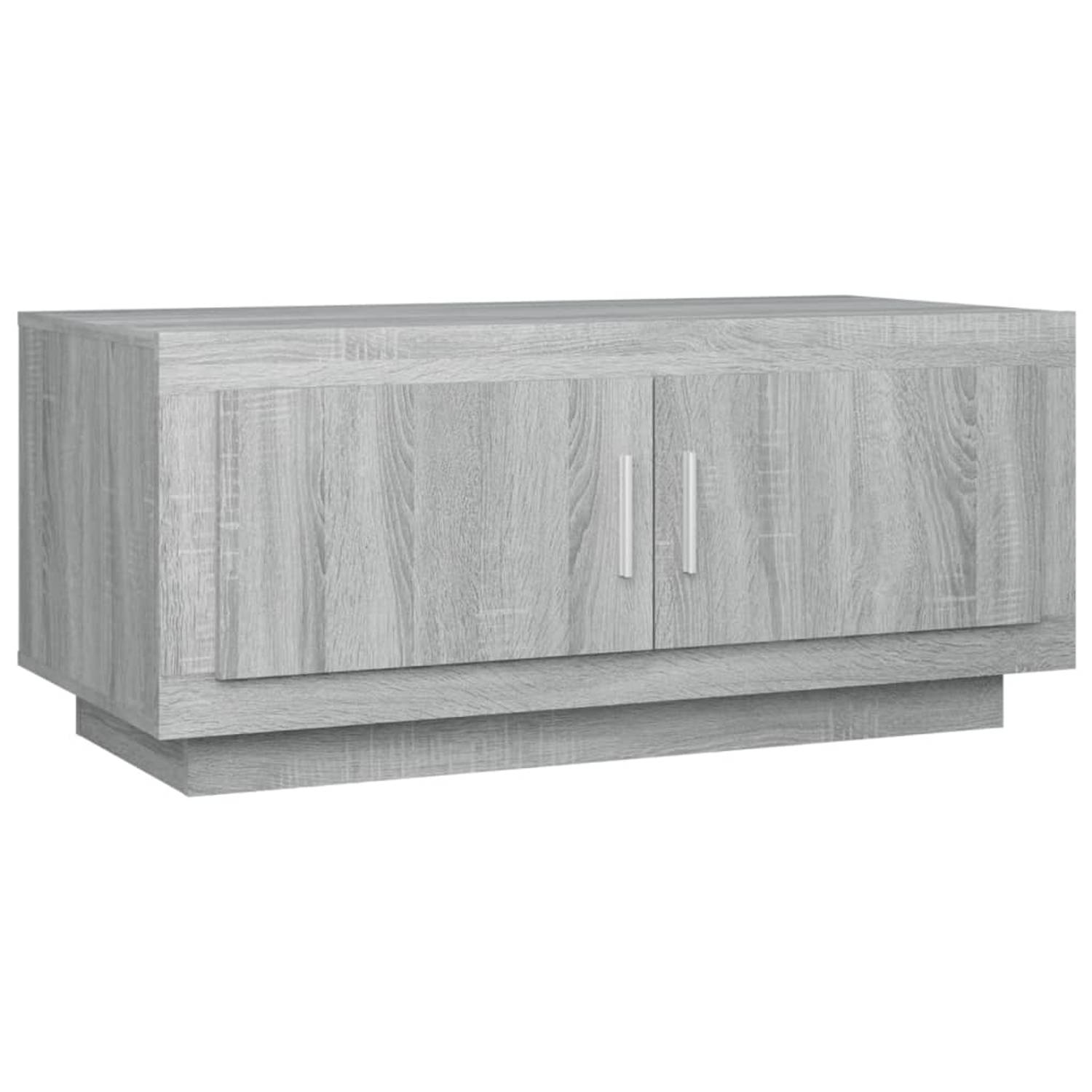 The Living Store Salontafel - Grijs Sonoma Eiken - 102 x 50 x 45 cm (L x B x H)