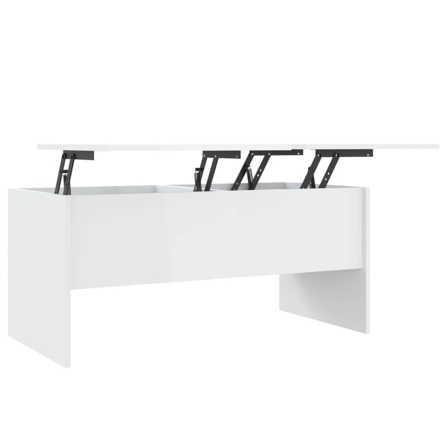 The Living Store Salontafel - Moderne salontafel - 102 x 50.5 x 46.5 cm - hoogglans wit