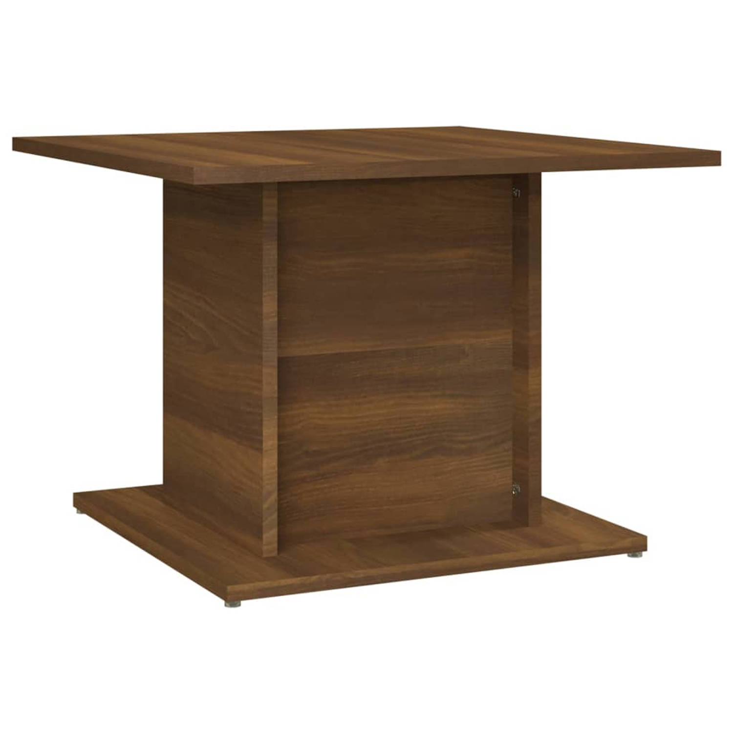 The Living Store Banktafel - Spaanplaat - 55.5 x 55.5 x 40 cm - Bruineiken