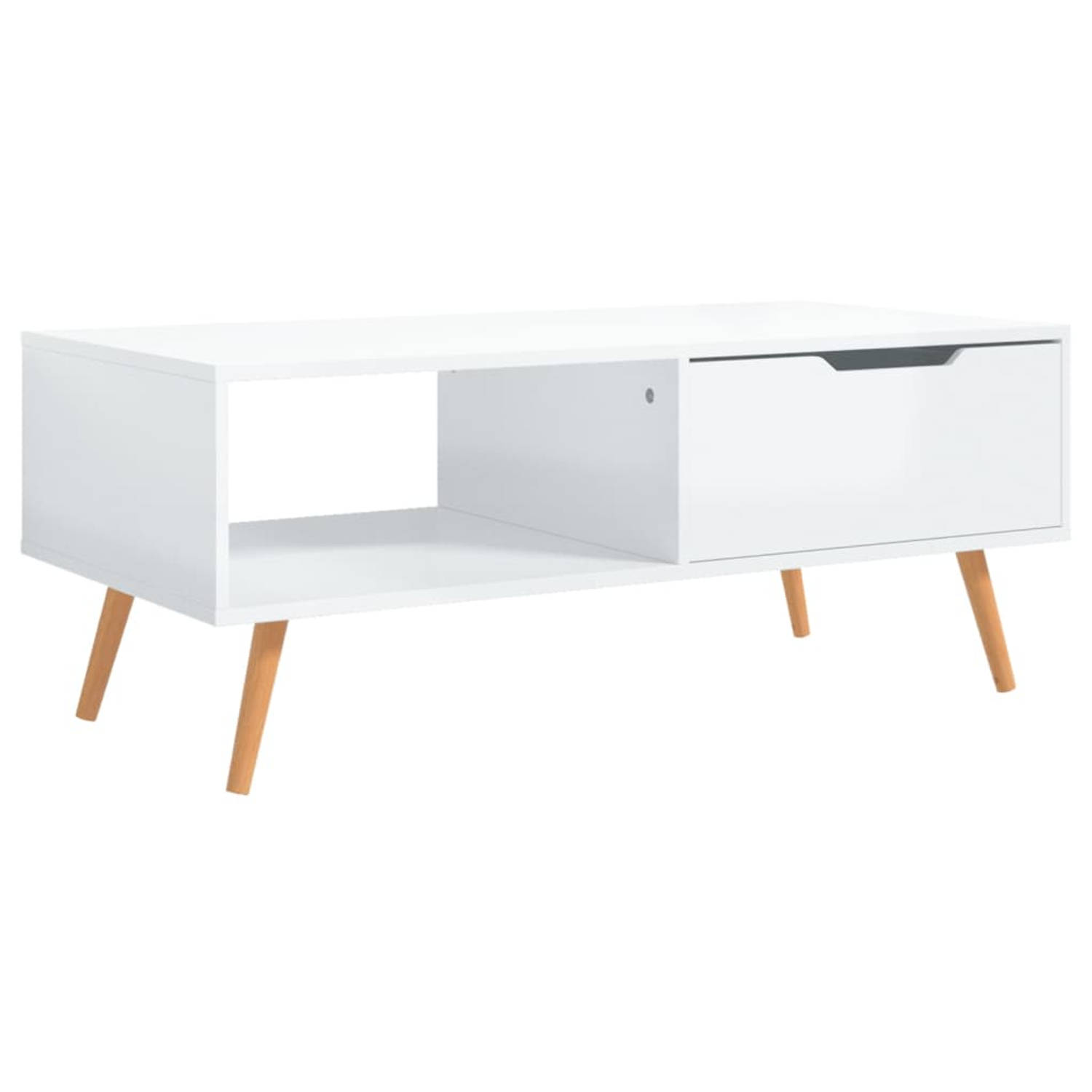 The Living Store Salontafel Woonkamer 100 x 49.5 x 43 cm Hoogglans Wit