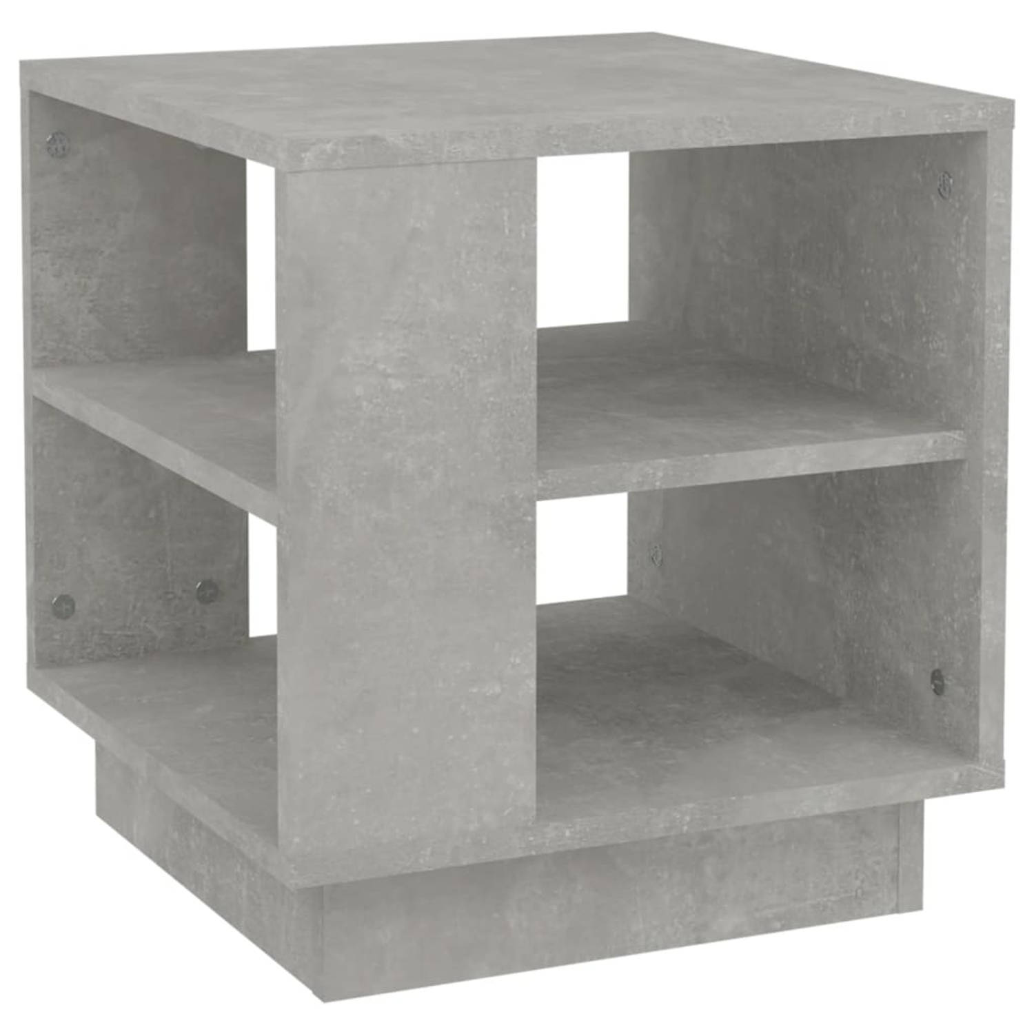 The Living Store Banktafel - Modern - Salontafel - 40x40x43cm - Betongrijs