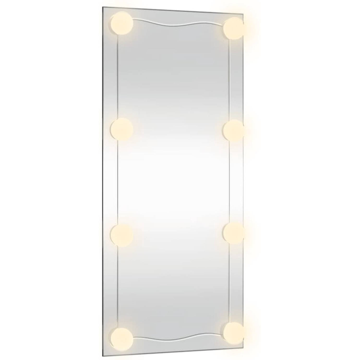 The Living Store Wandspiegel LED 50x100cm - Haken voor wandmontage - Heldere weerspiegeling - Verschillende kleurmodi - Handige USB-interface - Veelzijdige toepassingen - Montage v