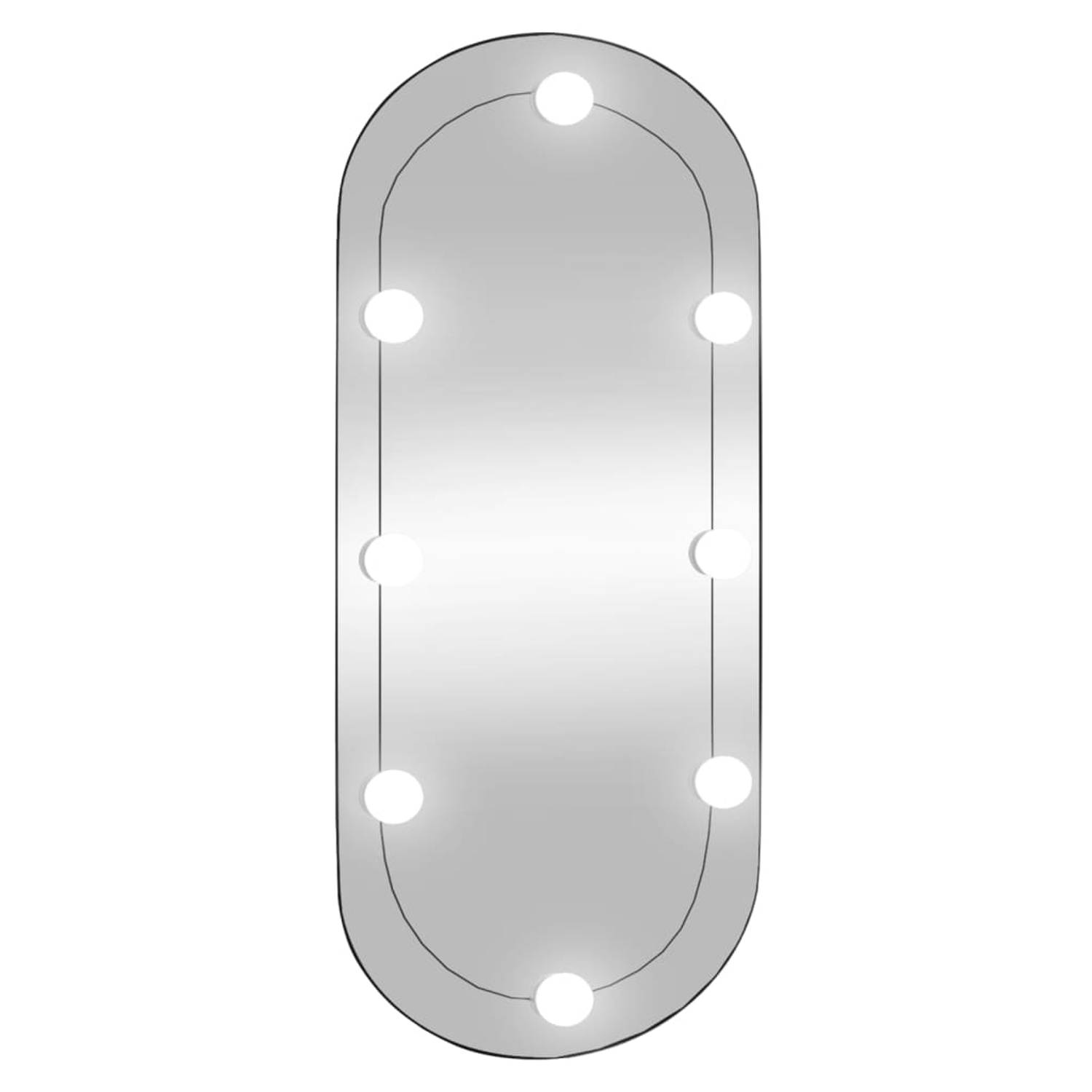 The Living Store Wandspiegel LED - 35x80 cm - Haken - Heldere weerspiegeling - Verschillende kleurmodi - Handige USB-interface - Veelzijdig