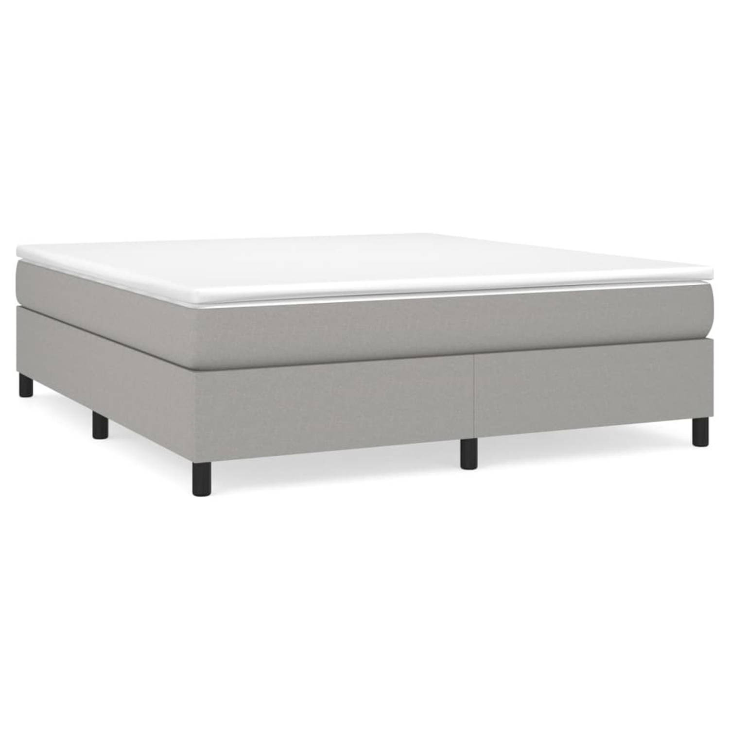 The Living Store Boxspring met matras stof lichtgrijs 180x200 cm - Boxspring - Boxsprings - Bed - Slaapmeubel - Boxspringbed - Boxspring Bed - Tweepersoonsbed - Bed Met Matras - Be