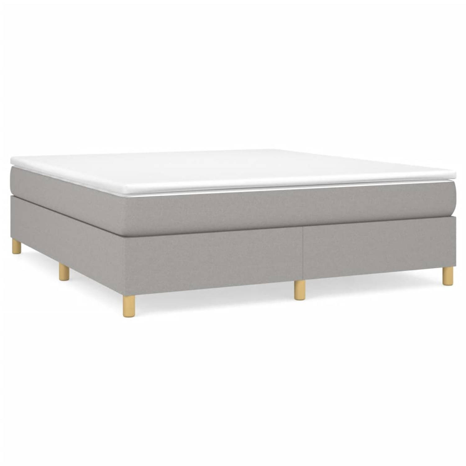 The Living Store Boxspring met matras stof lichtgrijs 160x200 cm - Boxspring - Boxsprings - Bed - Slaapmeubel - Boxspringbed - Boxspring Bed - Tweepersoonsbed - Bed Met Matras - Be