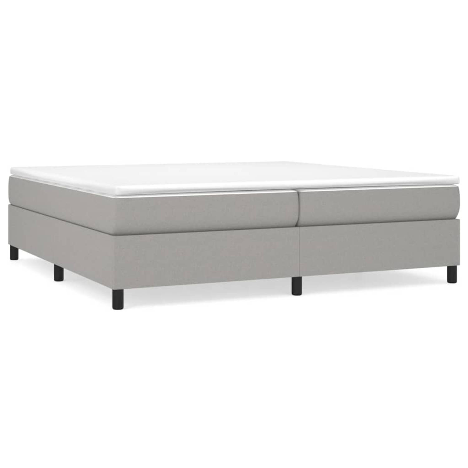 The Living Store Boxspring met matras stof lichtgrijs 200x200 cm - Boxspring - Boxsprings - Bed - Slaapmeubel - Boxspringbed - Boxspring Bed - Tweepersoonsbed - Bed Met Matras - Be