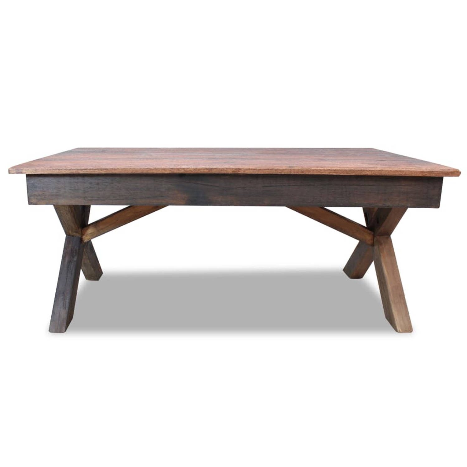 The Living Store Tafel Massief Gerecycled Hout - 110 x 60 x 45 cm - Vintage Stijl