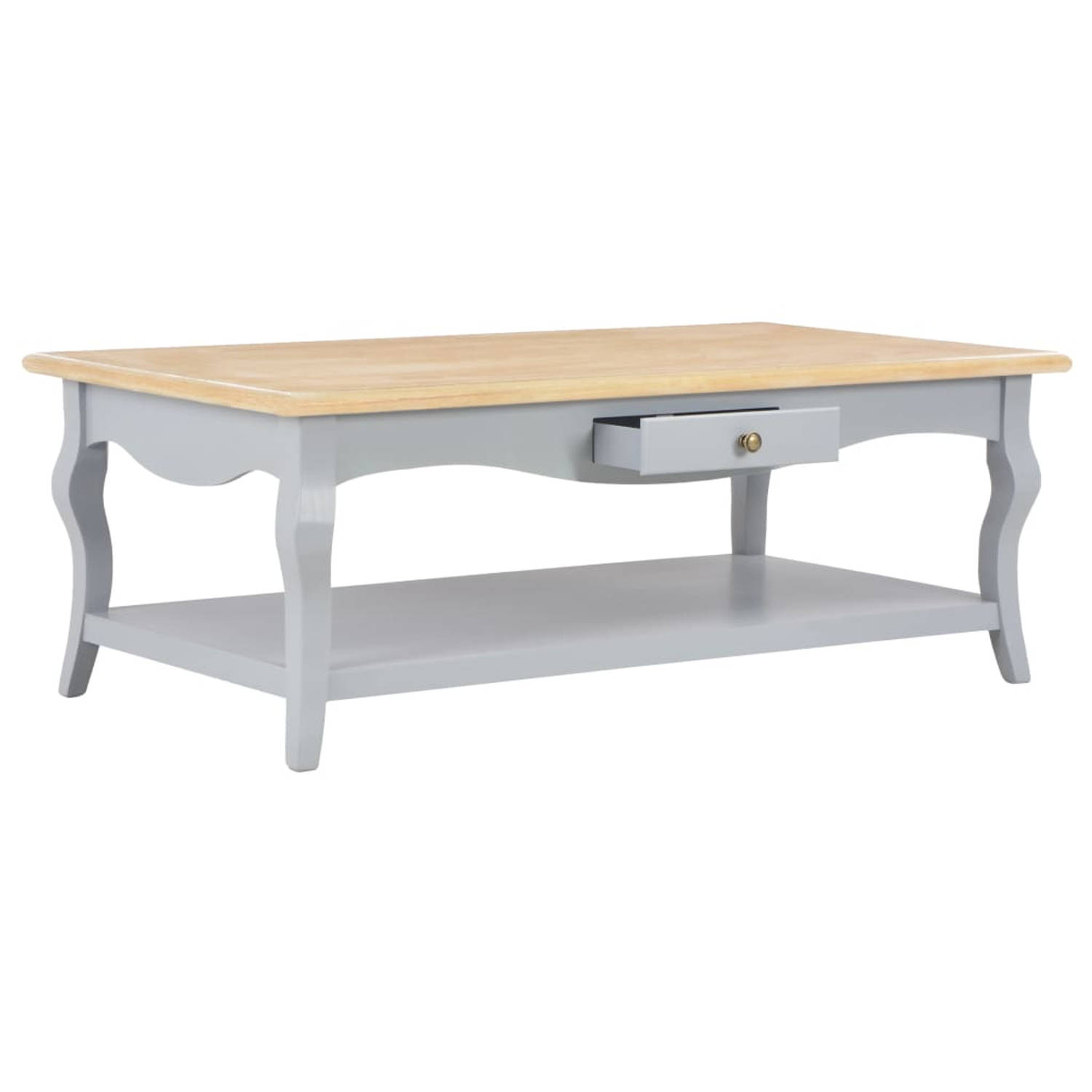 The Living Store Salontafel - 2-laags - 2 lades - Wit - 110x60x40cm