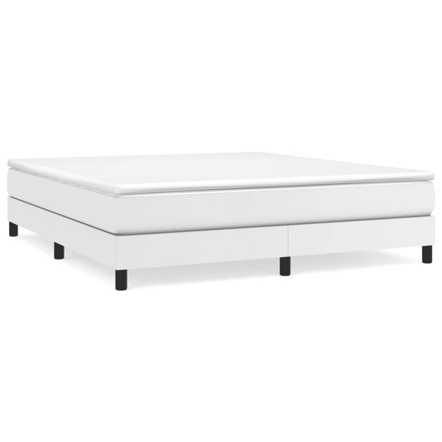 The Living Store Boxspring met matras kunstleer wit 160x200 cm - Boxspring - Boxsprings - Bed - Slaapmeubel - Boxspringbed - Boxspring Bed - Tweepersoonsbed - Bed Met Matras - Bedf