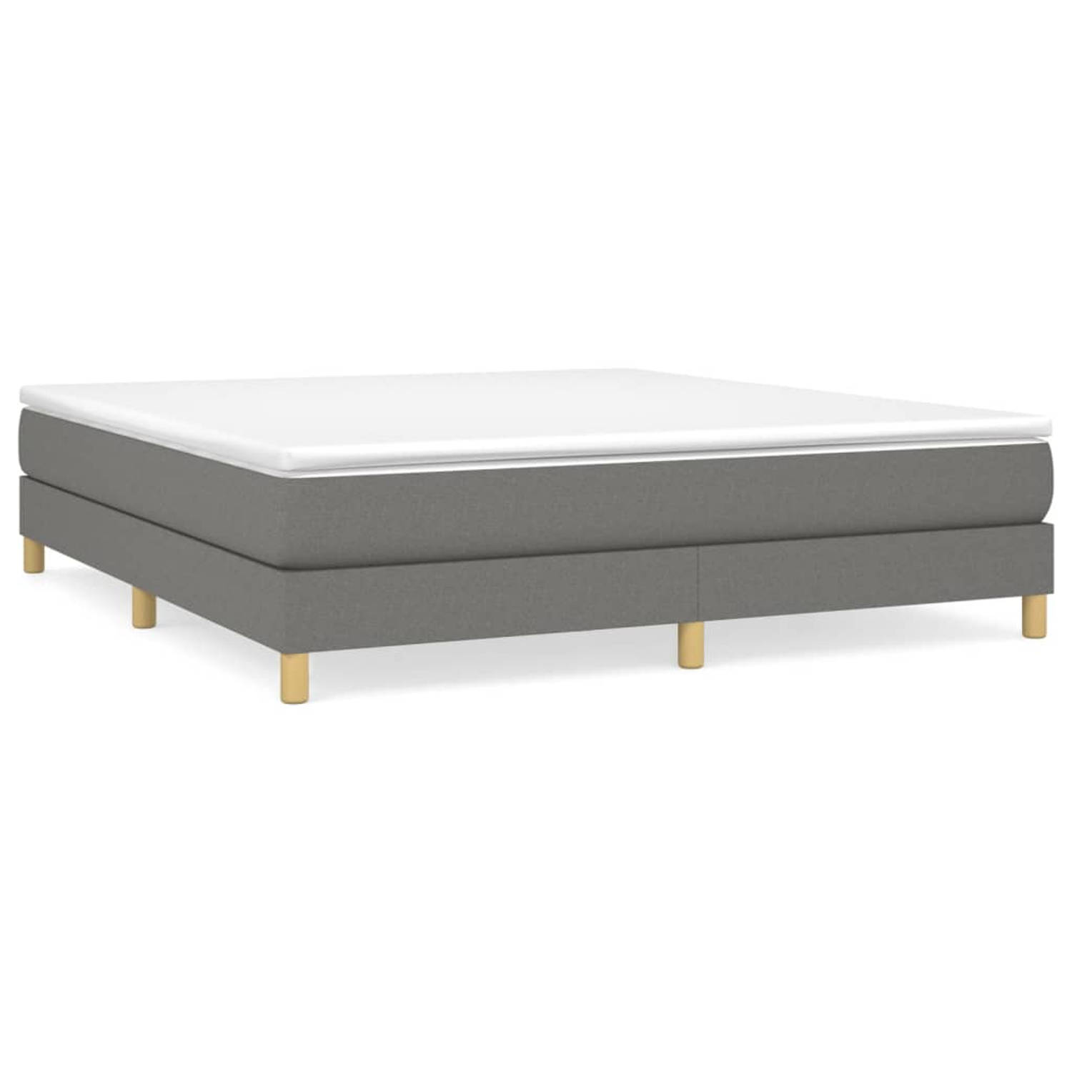 The Living Store Boxspring met matras stof donkergrijs 180x200 cm - Boxspring - Boxsprings - Bed - Slaapmeubel - Boxspringbed - Boxspring Bed - Tweepersoonsbed - Bed Met Matras - B