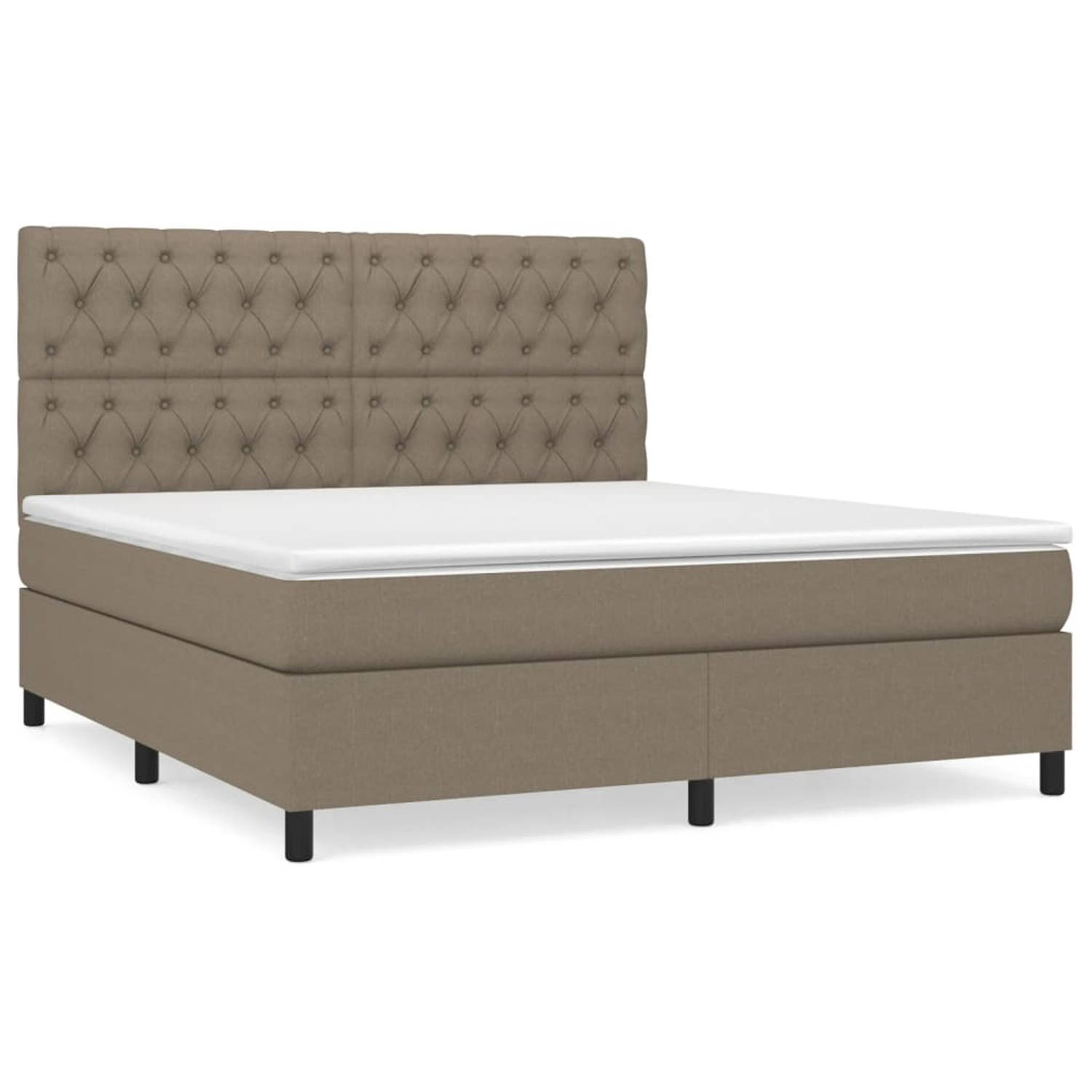 The Living Store Boxspringbed - Comfort Plus - Bed - 160 x 200 cm - Duurzaam materiaal - praktisch hoofdbord - comfortabele ondersteuning - pocketvering matras - middelharde onders