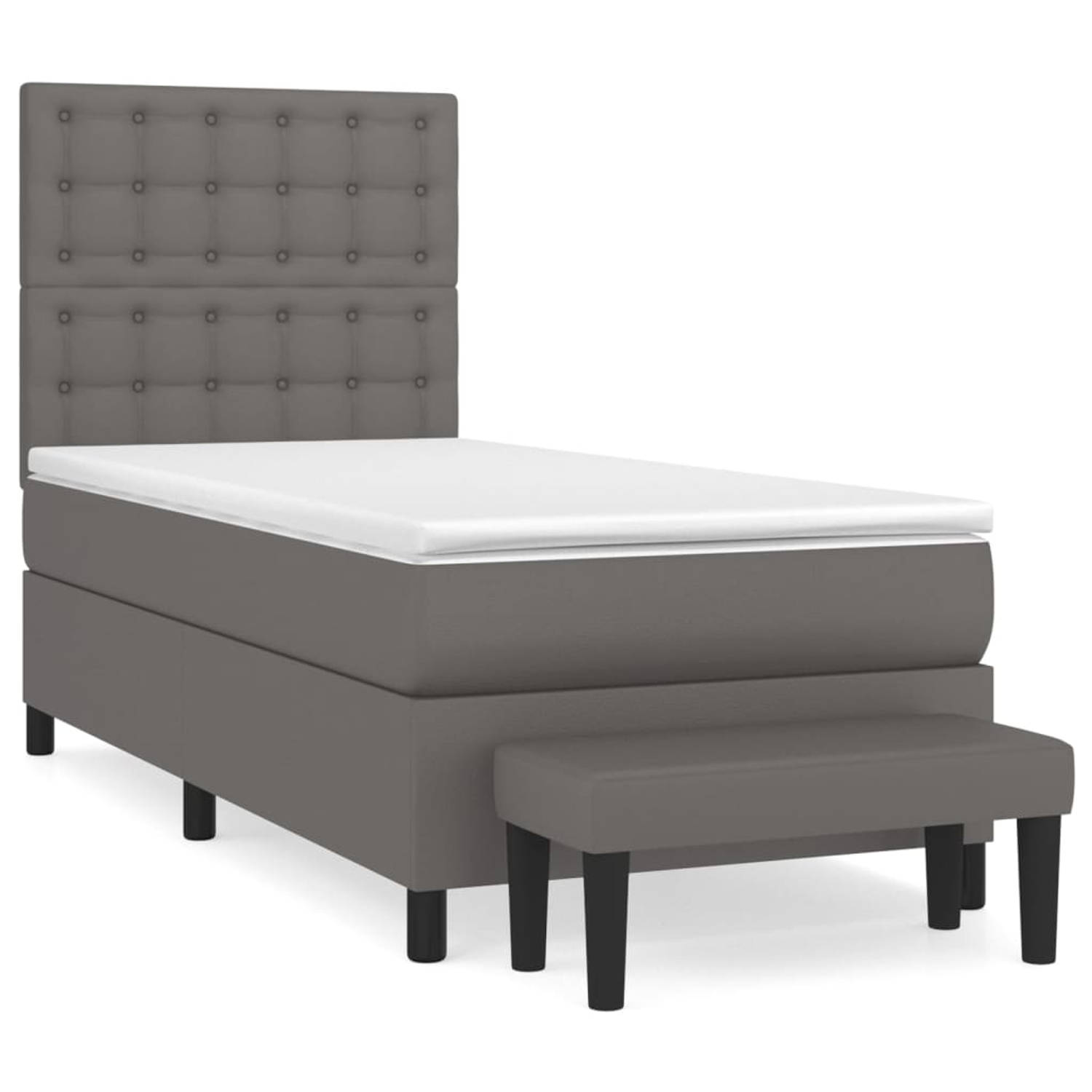 The Living Store Boxspringbed s - Bed - 193 x 90 cm - Duurzaam kunstleer
