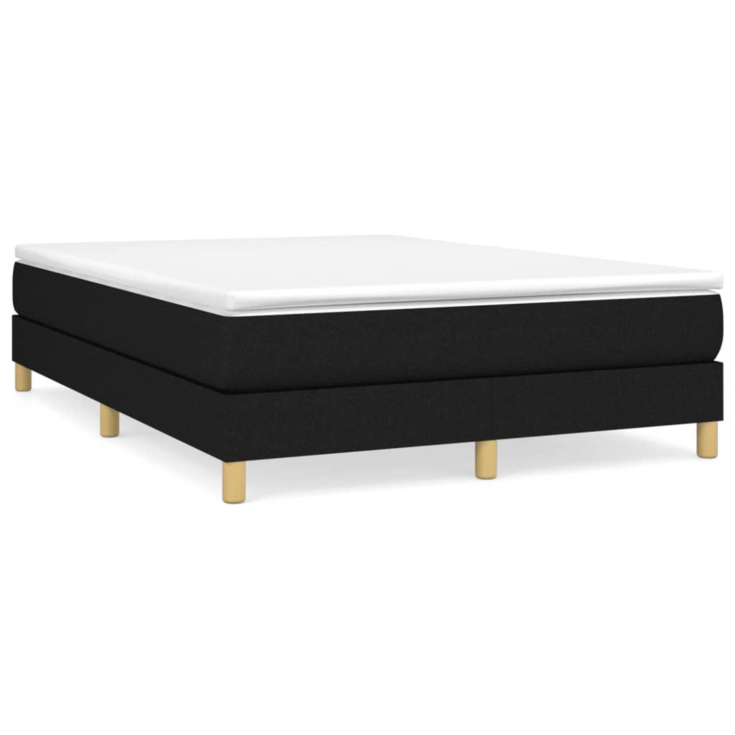 The Living Store Boxspring met matras stof zwart 140x200 cm - Boxspring - Boxsprings - Bed - Slaapmeubel - Boxspringbed - Boxspring Bed - Tweepersoonsbed - Bed Met Matras - Bedfram