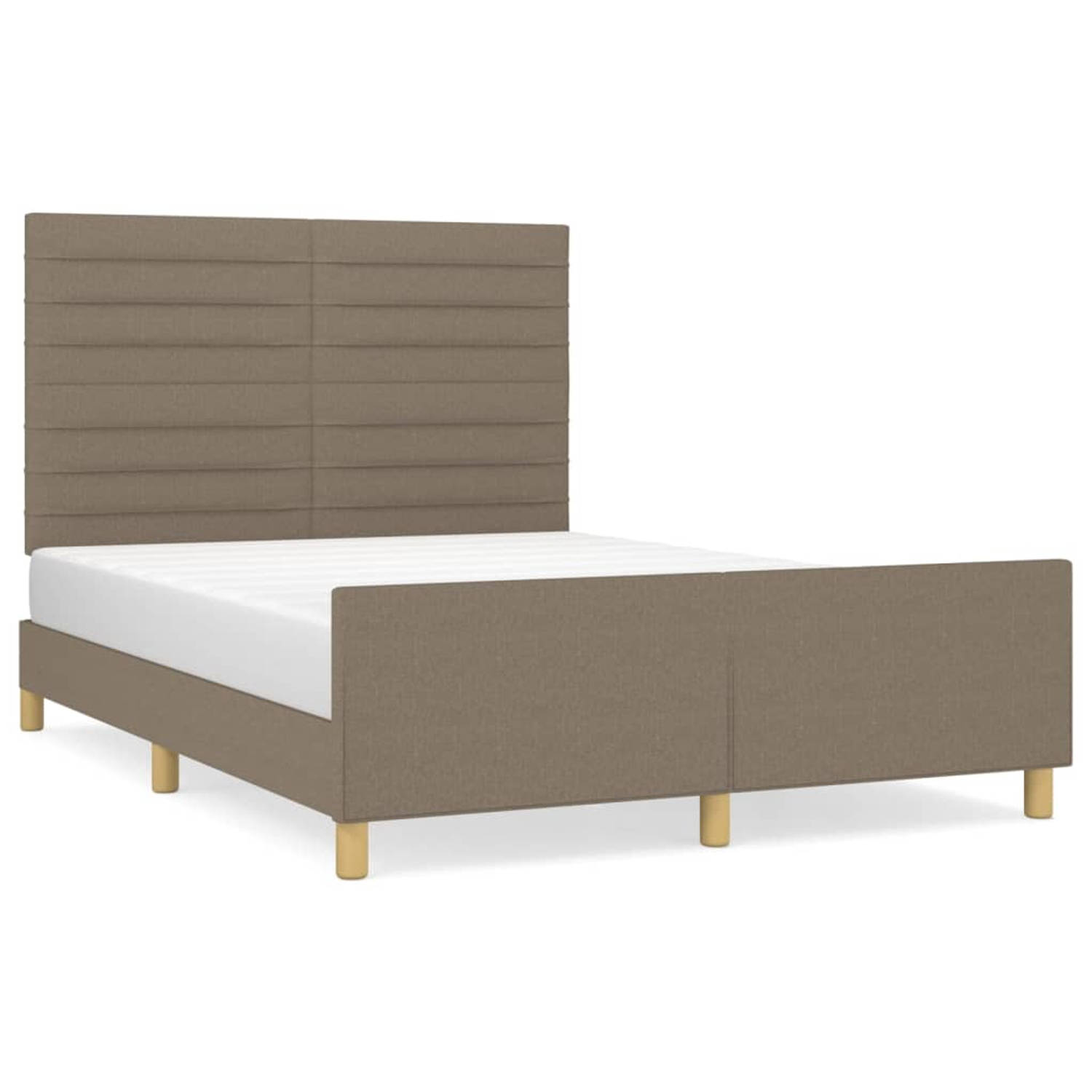 The Living Store Bedframe - - Hoofdeinde - 193 x 146 x 118/128 cm - Taupe