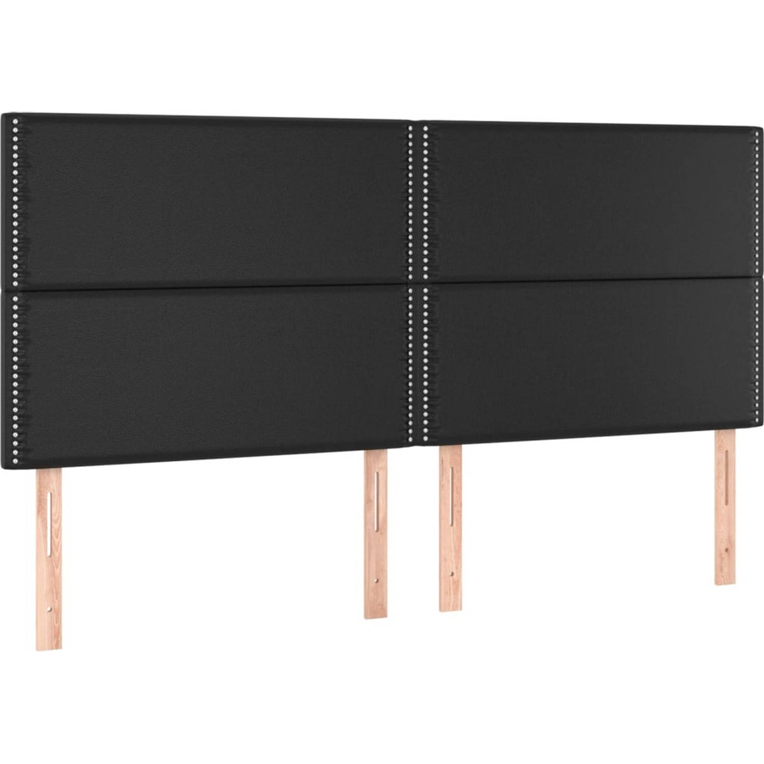 The Living Store Bedframe - Comfort - Bedframes - 203 x 206 x 118/128 cm - zwart kunstleer - verstelbare hoogte - ondersteunende poten - multiplex lattenbodem - rugondersteuning -