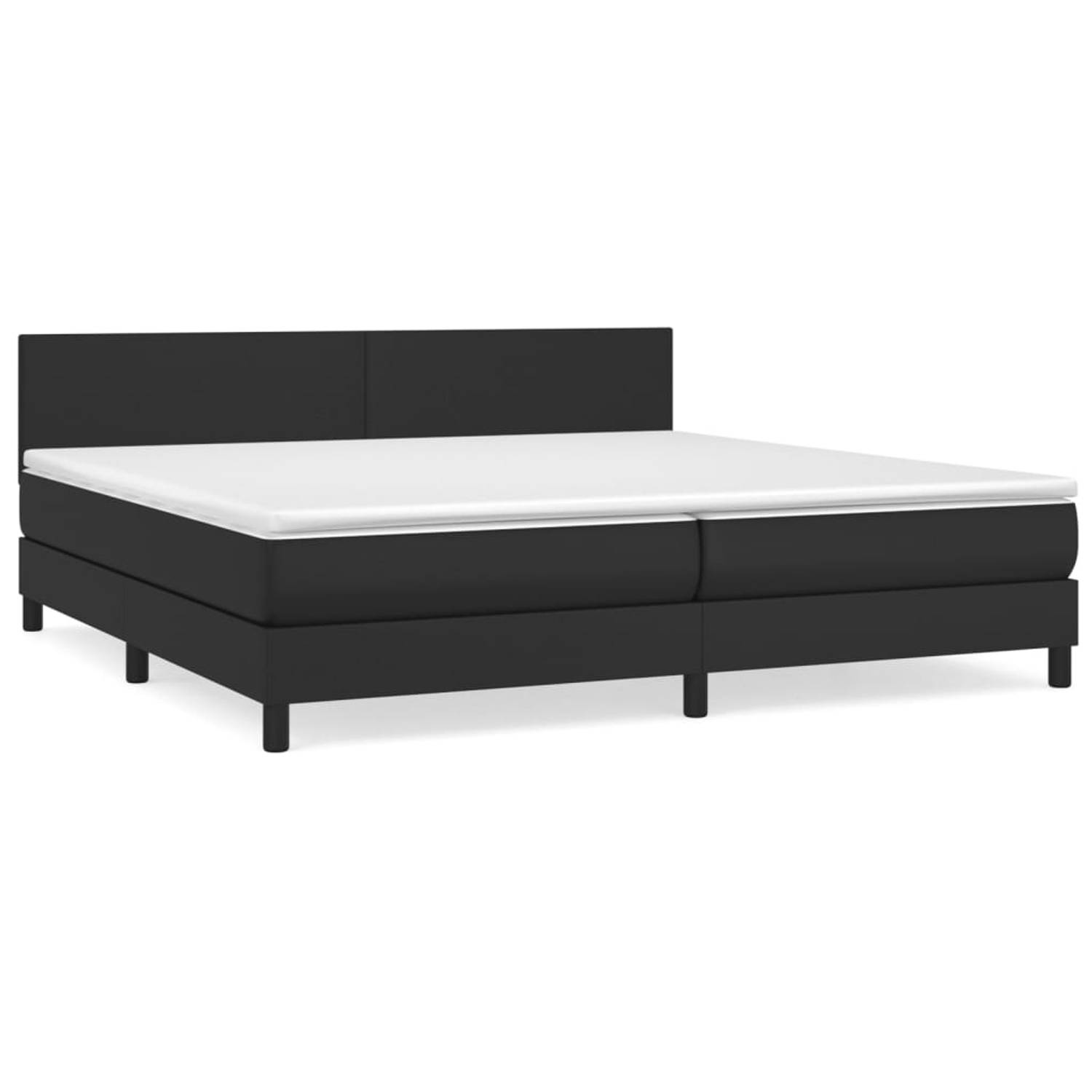 The Living Store Boxspring met matras kunstleer zwart 200x200 cm - Boxspring - Boxsprings - Bed - Slaapmeubel - Boxspringbed - Boxspring Bed - Tweepersoonsbed - Bed Met Matras - Be