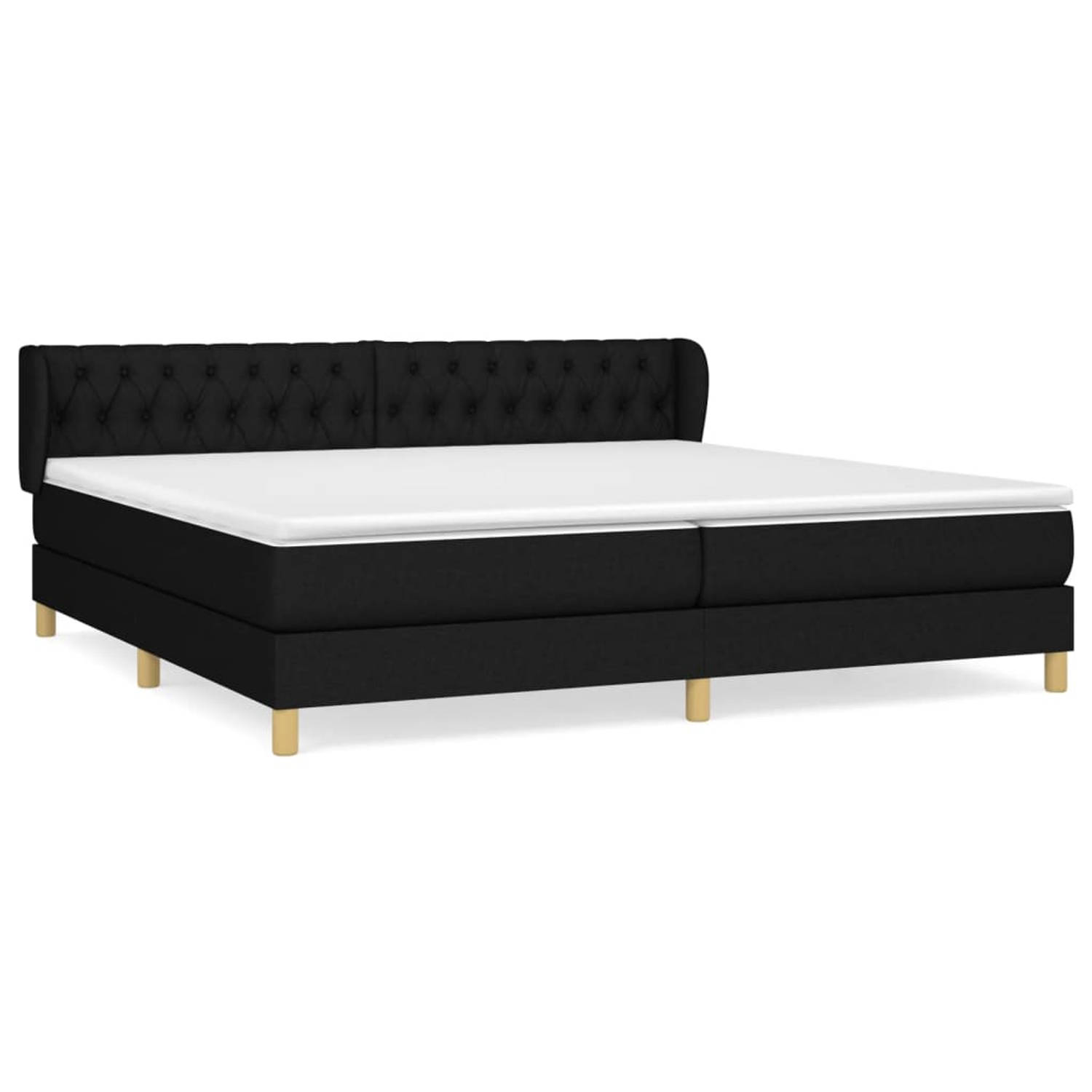 The Living Store Boxspring met matras stof zwart 200x200 cm - Boxspring - Boxsprings - Bed - Slaapmeubel - Boxspringbed - Boxspring Bed - Tweepersoonsbed - Bed Met Matras - Bedfram