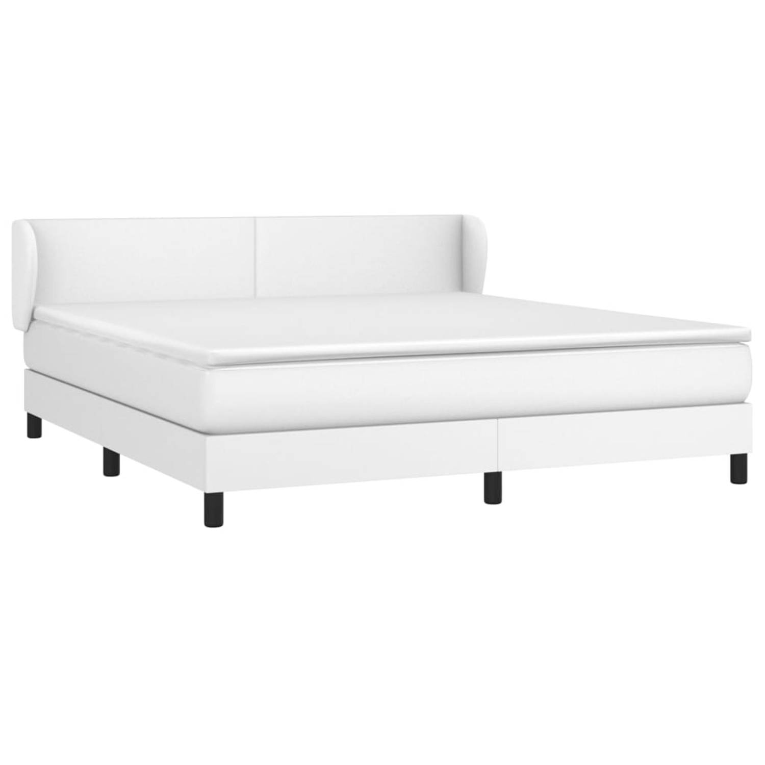 The Living Store Boxspring met matras kunstleer wit 180x200 cm - Boxspring - Boxsprings - Bed - Slaapmeubel - Boxspringbed - Boxspring Bed - Tweepersoonsbed - Bed Met Matras - Bedf