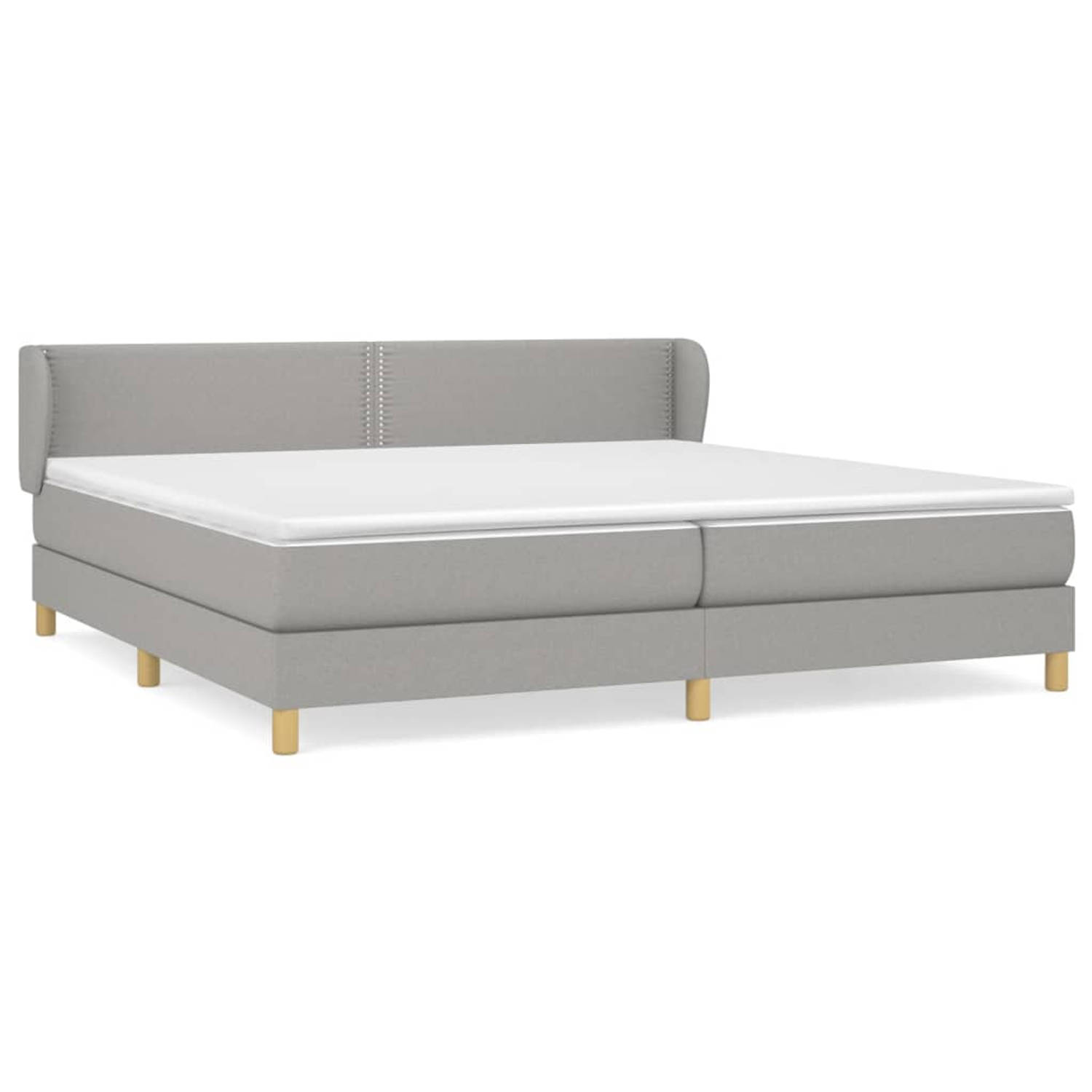 The Living Store Boxspring met matras stof lichtgrijs 200x200 cm - Boxspring - Boxsprings - Bed - Slaapmeubel - Boxspringbed - Boxspring Bed - Tweepersoonsbed - Bed Met Matras - Be