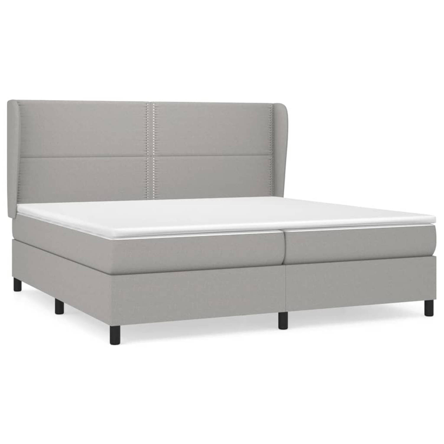 The Living Store Boxspring met matras stof lichtgrijs 200x200 cm - Boxspring - Boxsprings - Bed - Slaapmeubel - Boxspringbed - Boxspring Bed - Tweepersoonsbed - Bed Met Matras - Be