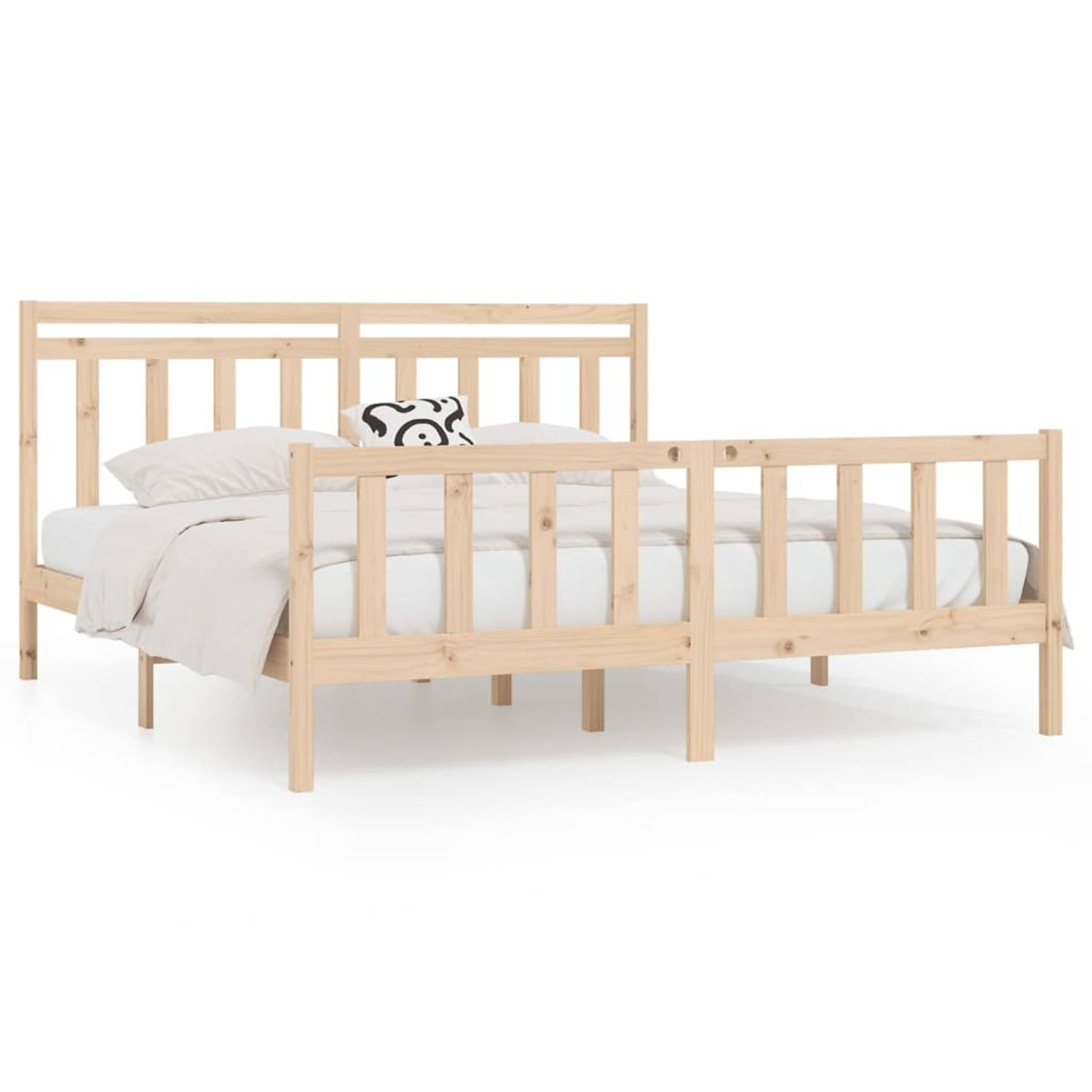 The Living Store Bedframe massief grenenhout 180x200 cm 6FT Super King - Bedframe - Bedframes - Massief Houten Bed - Tweepersoonsbed - Bed - Bedombouw - Dubbel Bed - Frame - Bed Fr