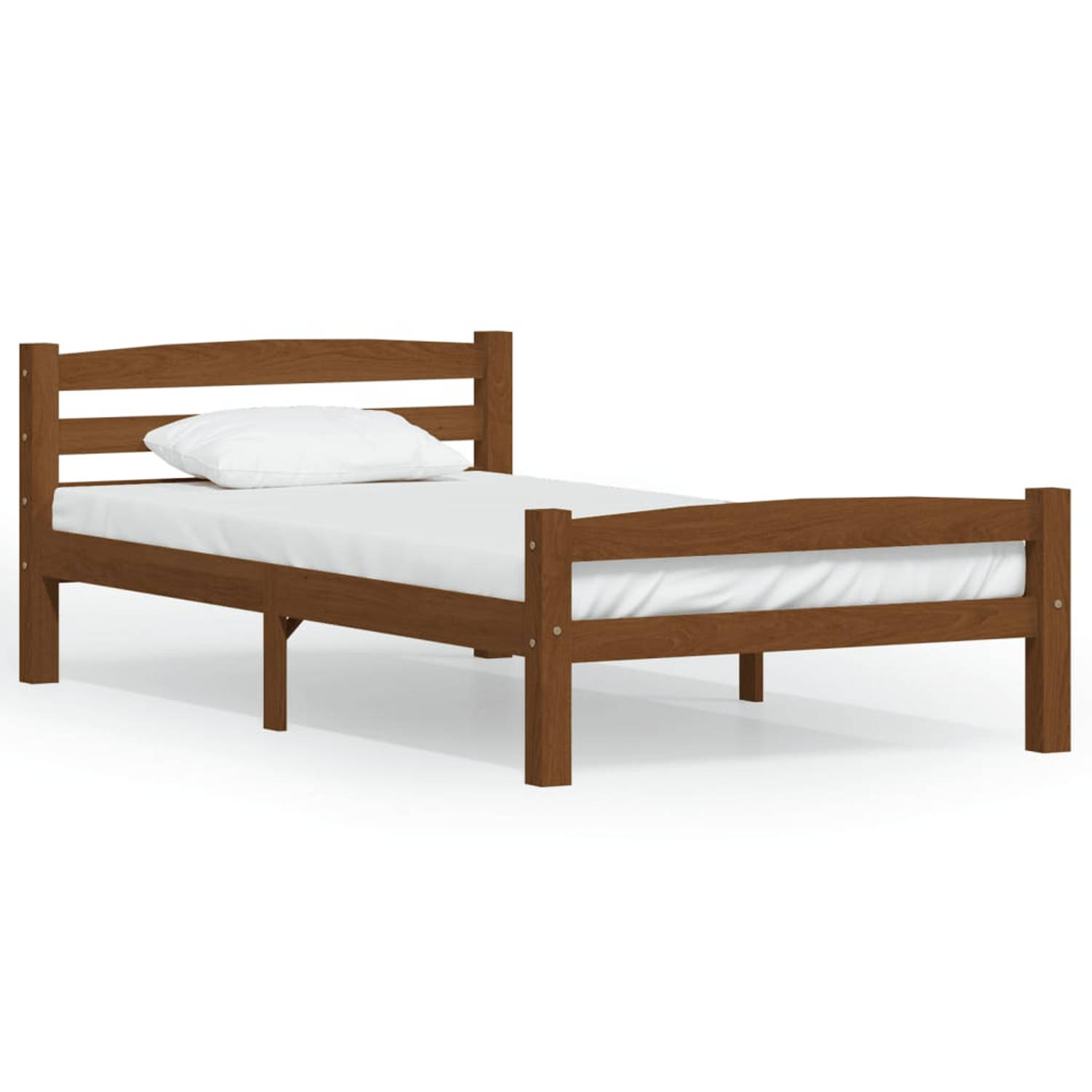 The Living Store Bedframe massief grenenhout honingbruin 90x200 cm - Bedframe - Bedframe - Bed Frame - Bed Frames - Bed - Bedden - 1-persoonsbed - 1-persoonsbedden - Eenpersoons Be