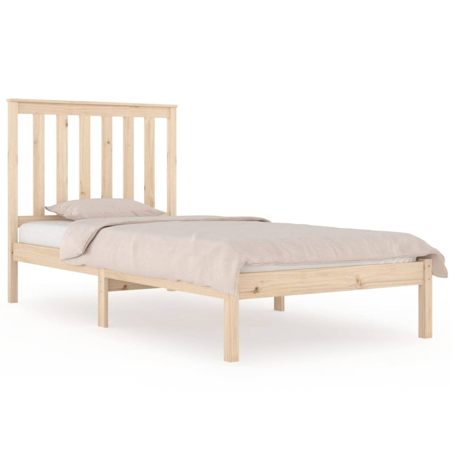 The Living Store Bedframe massief grenenhout 100x200 cm - Bedframe - Bedframes - Eenpersoonsbed - Bed - Bedombouw - Enkel Bed - Frame - Bed Frame - Ledikant - Houten Bedframe - Sla