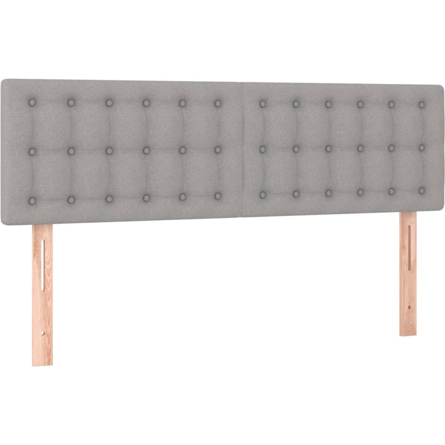 The Living Store Boxspringbed - Lichtgrijs - 203x147x78/88 cm - Duurzaam Stof - Verstelbaar Hoofdbord - Pocketvering