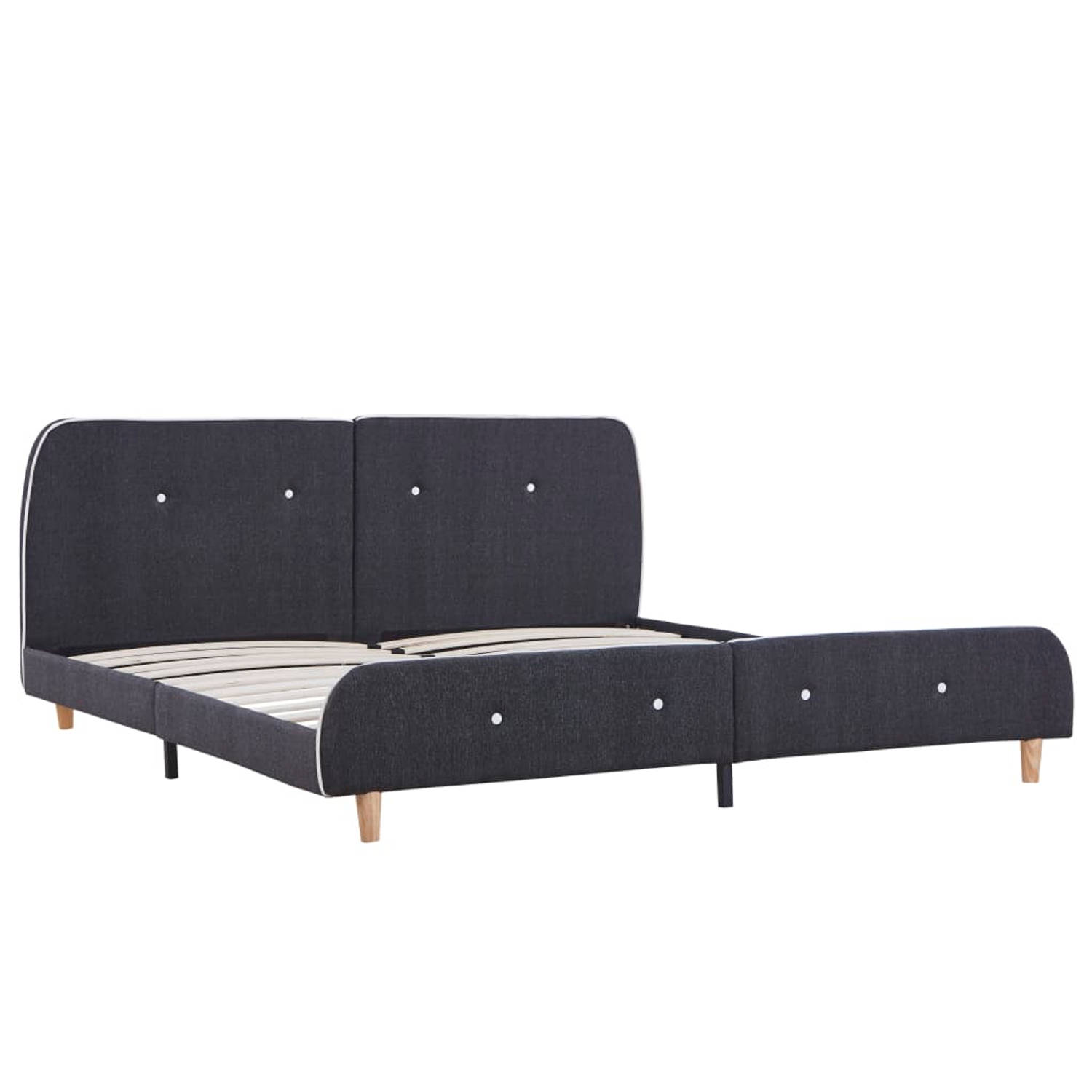 The Living Store Bedframe stof donkergrijs 160x200 cm - Bed