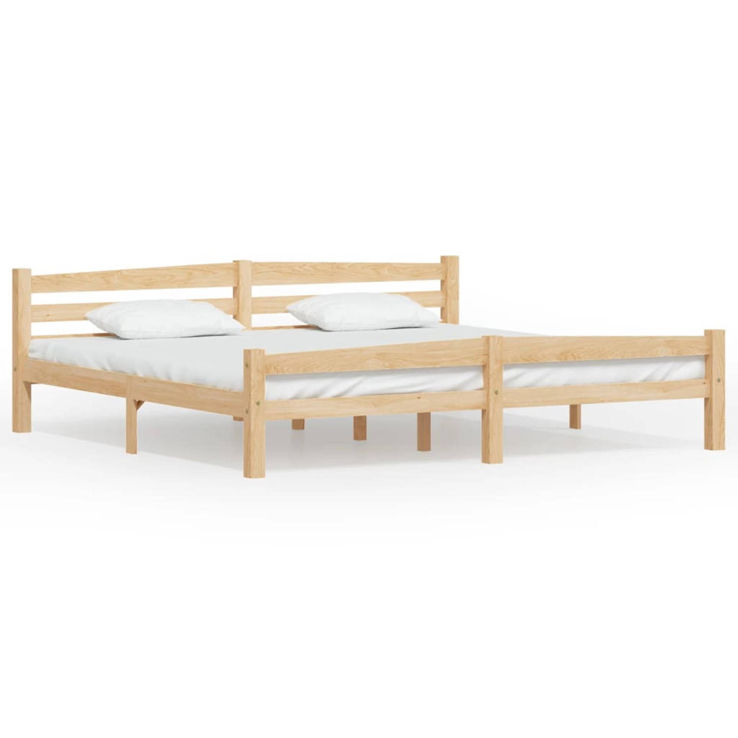 The Living Store Bedframe massief grenenhout 200x200 cm - Bedframe - Bedframe - Bed Frame - Bed Frames - Bed - Bedden - 2-persoonsbed - 2-persoonsbedden - Tweepersoons Bed