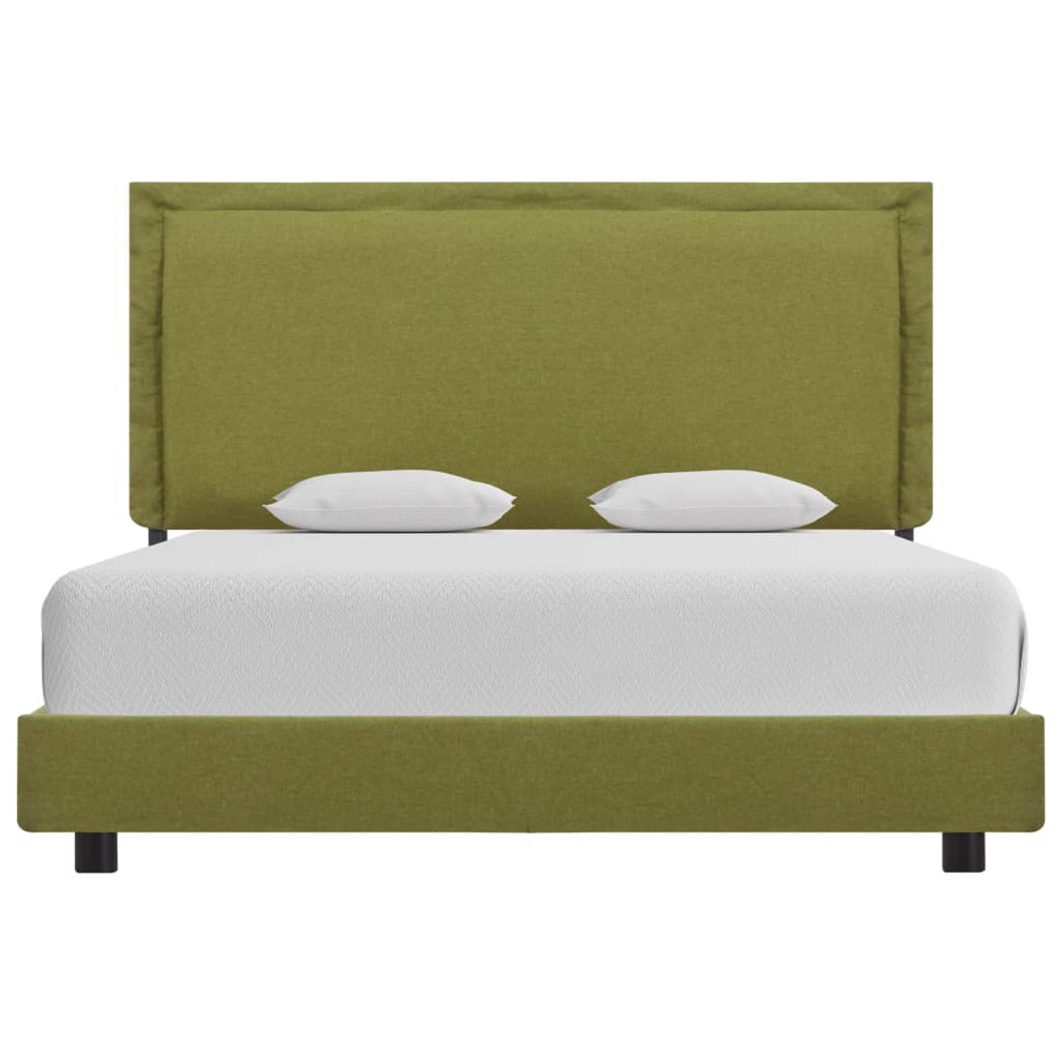 The Living Store Bedframe stof groen 140x200 cm - Bed