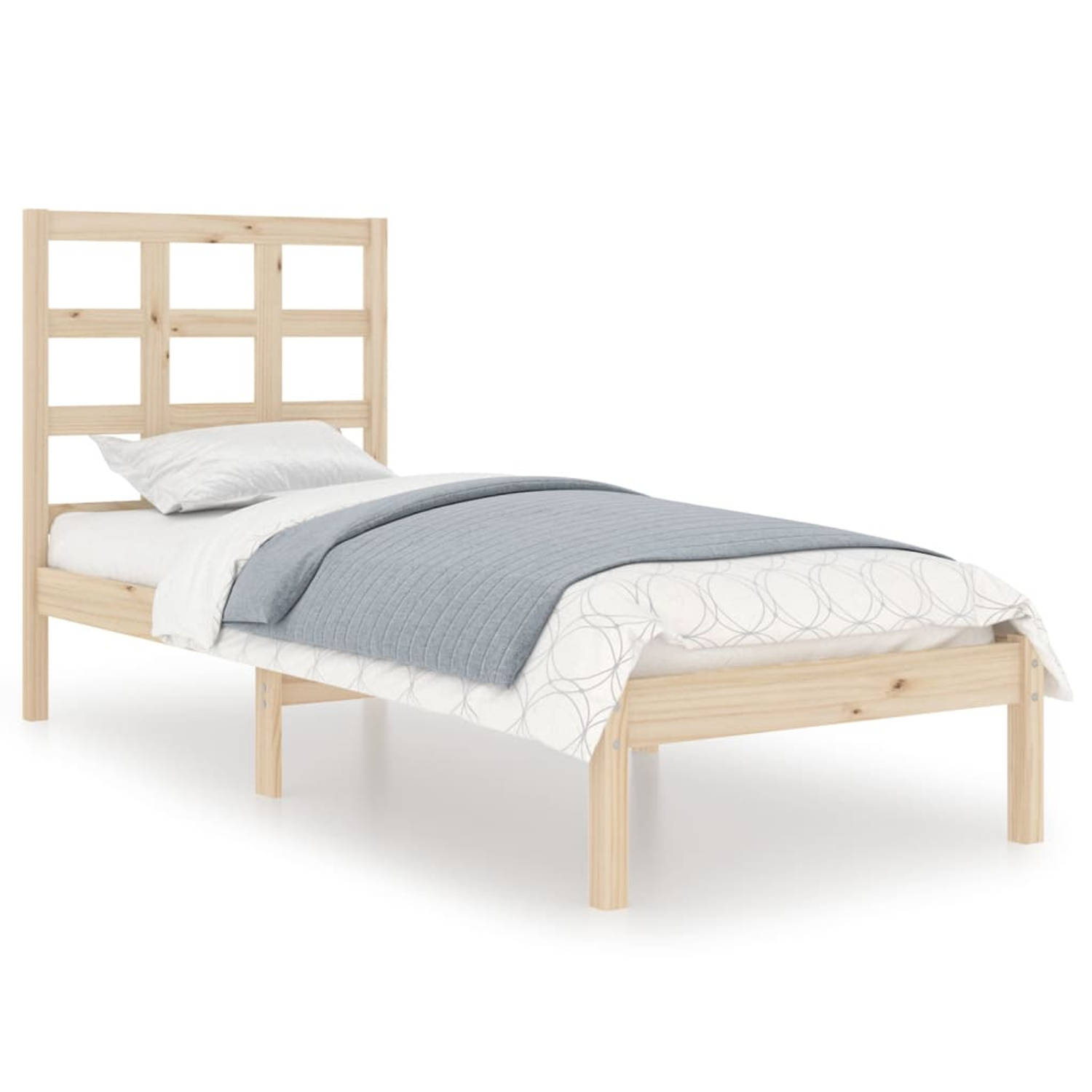 The Living Store Bedframe massief hout 100x200 cm - Bedframe - Bedframes - Eenpersoonsbed - Bed - Bedombouw - Ledikant - Houten Bedframe - Eenpersoonsbedden - Bedden - Bedombouwen
