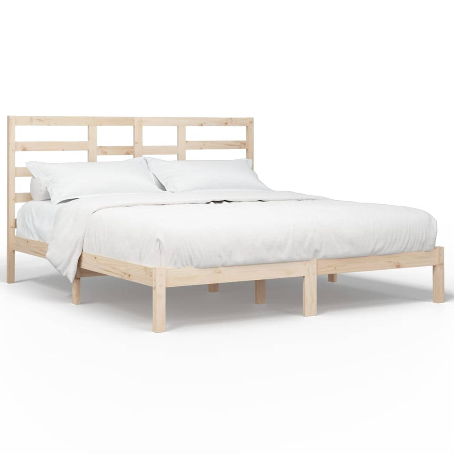 The Living Store Bedframe massief hout 200x200 cm - Bedframe - Bedframes - Bed - Bedbodem - Ledikant - Bed Frame - Massief Houten Bedframe - Slaapmeubel - Tweepersoonsbed - Bedden