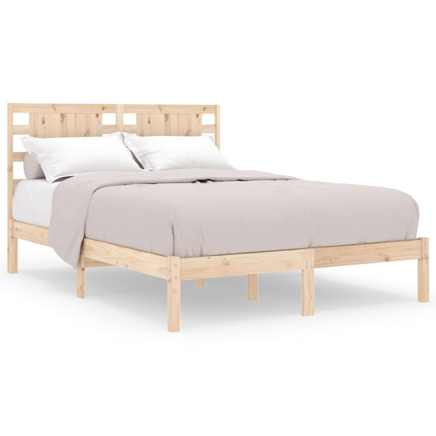 The Living Store Bedframe massief grenenhout 200x200 cm - Bedframe - Bedframes - Tweepersoonsbed - Bed - Bedombouw - Dubbel Bed - Frame - Bed Frame - Ledikant - Houten Bedframe - T