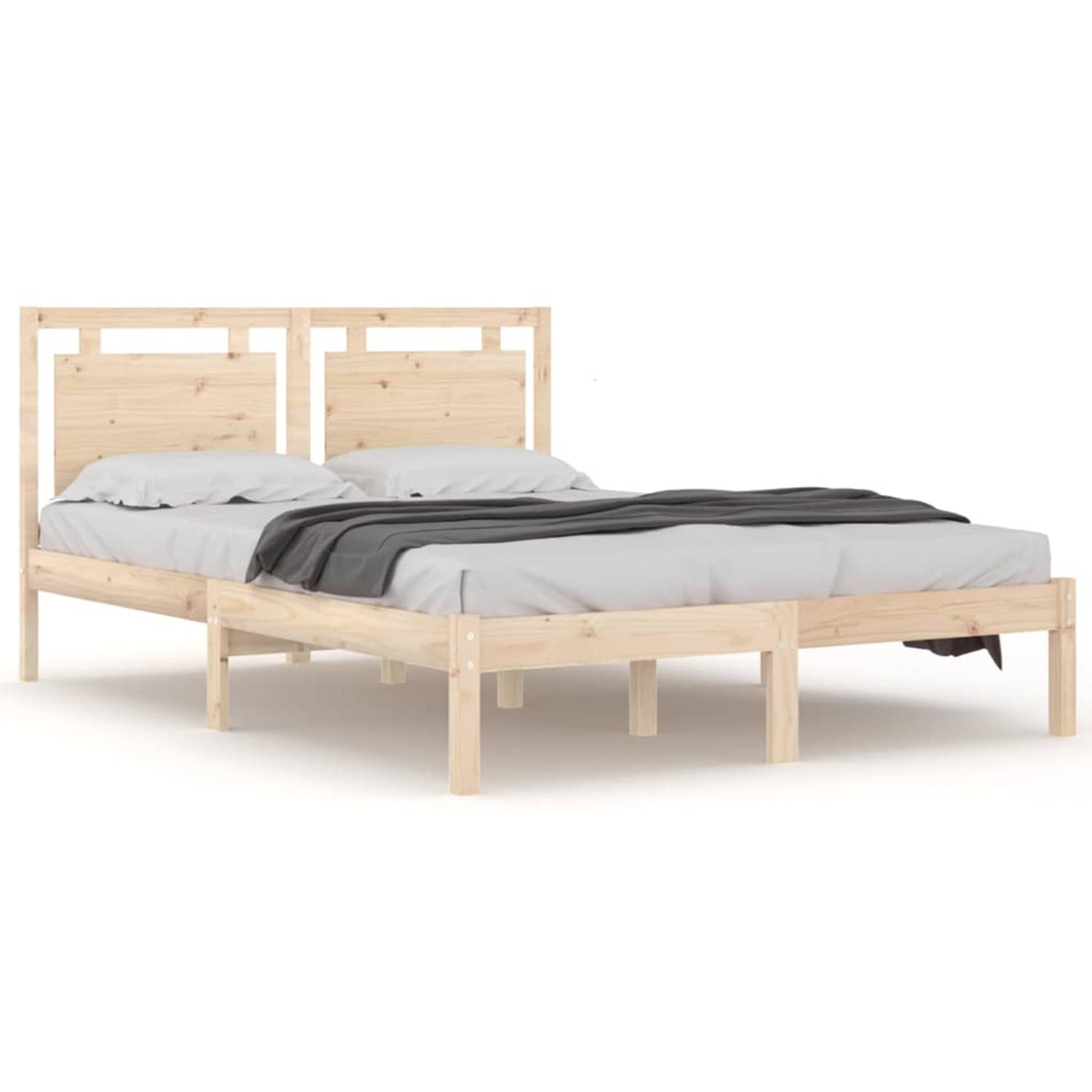 The Living Store Bedframe massief hout 200x200 cm - Bedframe - Bedframes - Tweepersoonsbed - Bed - Bedombouw - Dubbel Bed - Frame - Bed Frame - Ledikant - Houten Bedframe - Tweeper