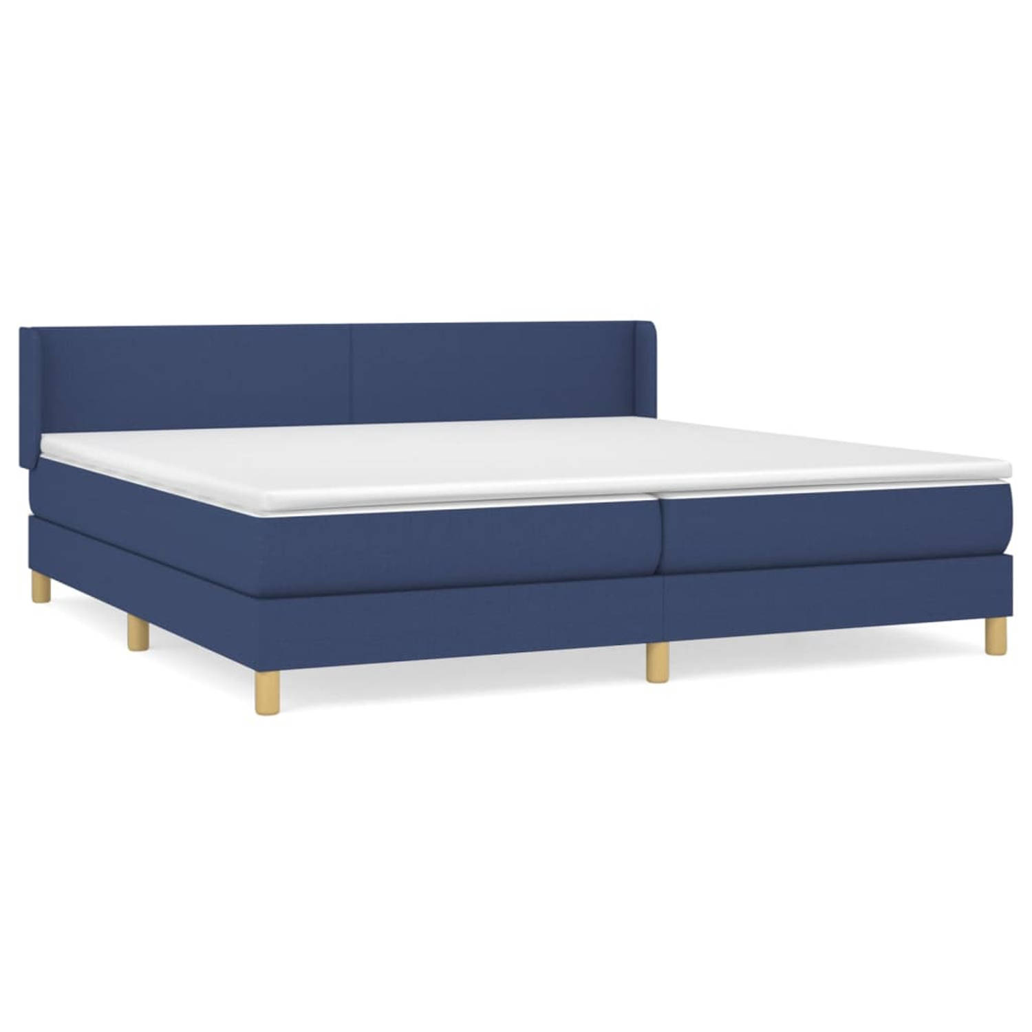 The Living Store Boxspring met matras stof blauw 200x200 cm - Boxspring - Boxsprings - Bed - Slaapmeubel - Boxspringbed - Boxspring Bed - Tweepersoonsbed - Bed Met Matras - Bedfram