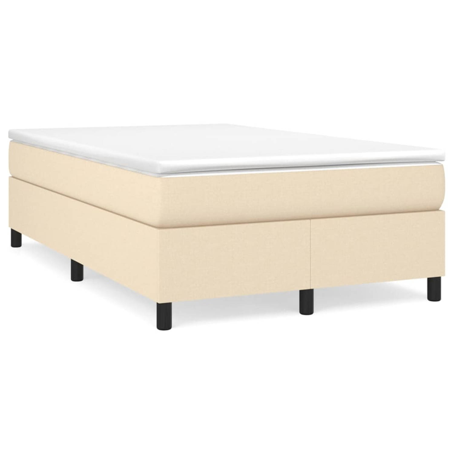 The Living Store Boxspringframe stof crèmekleurig 120x200 cm - Boxspringframe - Boxspringframes - Bed - Ledikant - Slaapmeubel - Bedframe - Bedbodem - Tweepersoonsbed - Boxspring -