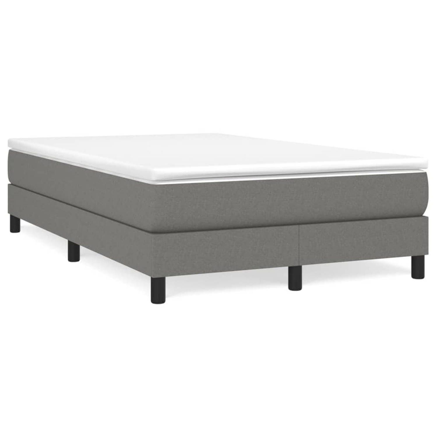 The Living Store Boxspring met matras stof donkergrijs 120x200 cm - Boxspring - Boxsprings - Bed - Slaapmeubel - Boxspringbed - Boxspring Bed - Tweepersoonsbed - Bed Met Matras - B