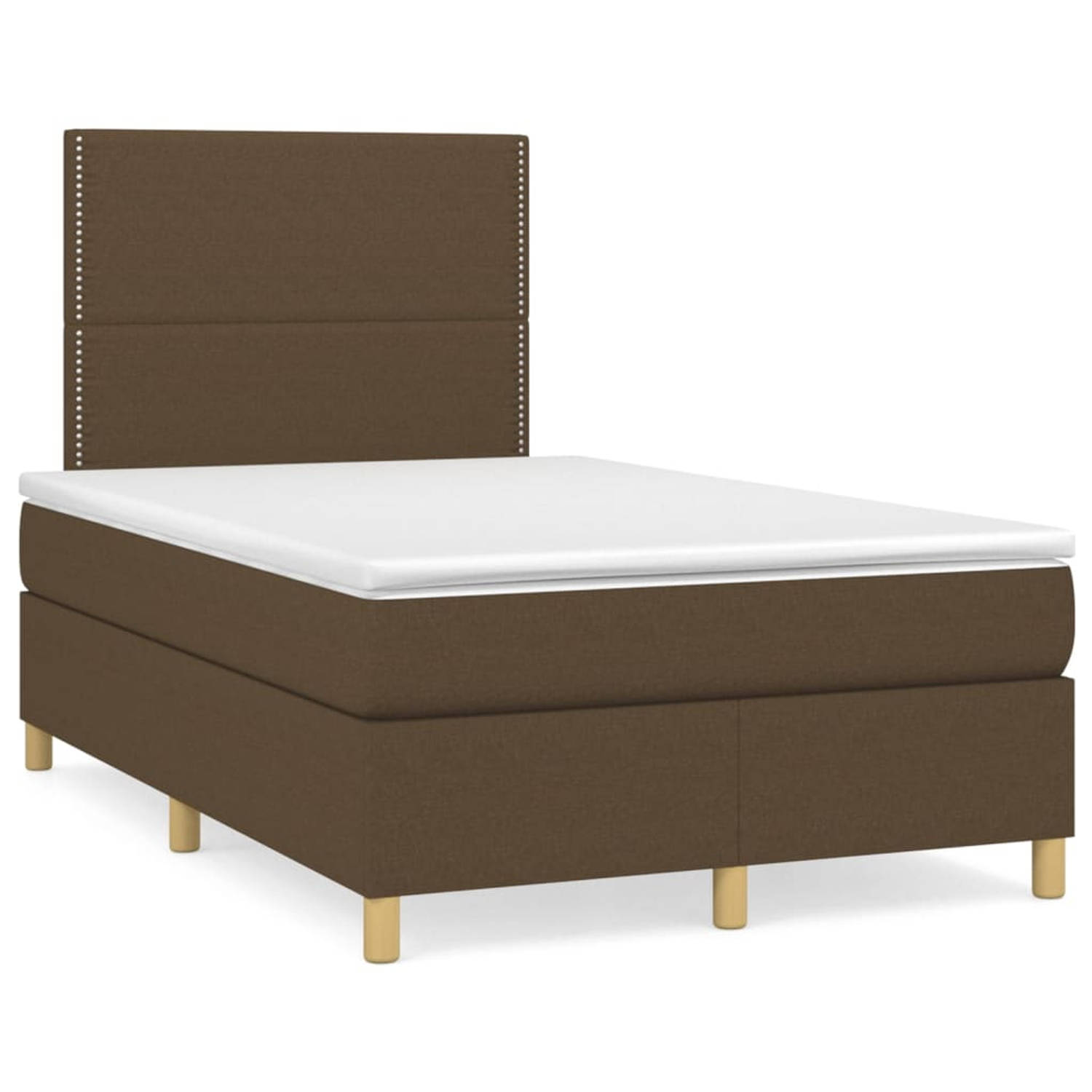 The Living Store Boxspring met matras stof donkerbruin 120x200 cm - Boxspring - Boxsprings - Bed - Slaapmeubel - Boxspringbed - Boxspring Bed - Tweepersoonsbed - Bed Met Matras - B