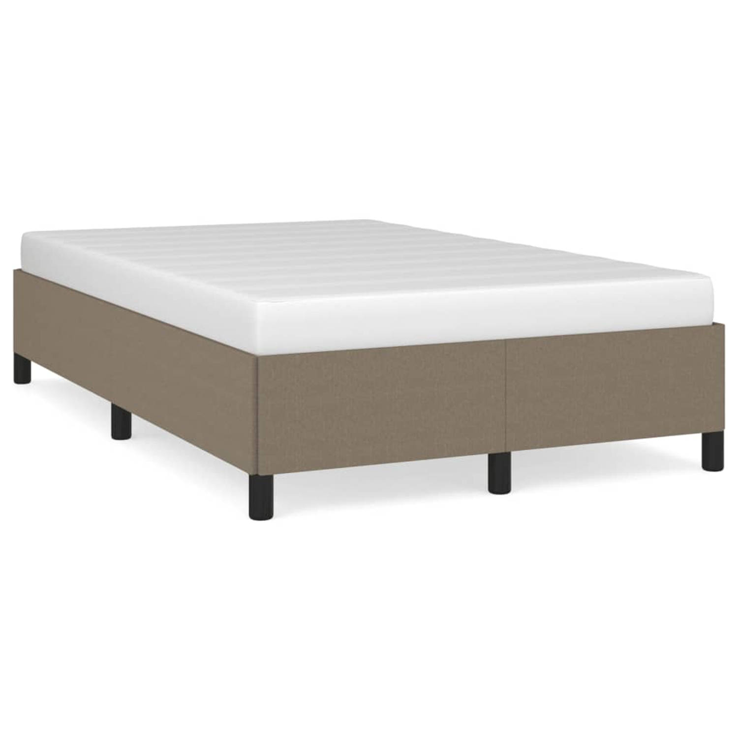 The Living Store Bedframe stof taupe 120x200 cm - Bedframe - Bedframe - Bed - Slaapmeubel - Ledikant - Bedbodem - Tweepersoonsbed - Bedden - Slaapmeubels - Slaapmeubelen - Ledikant