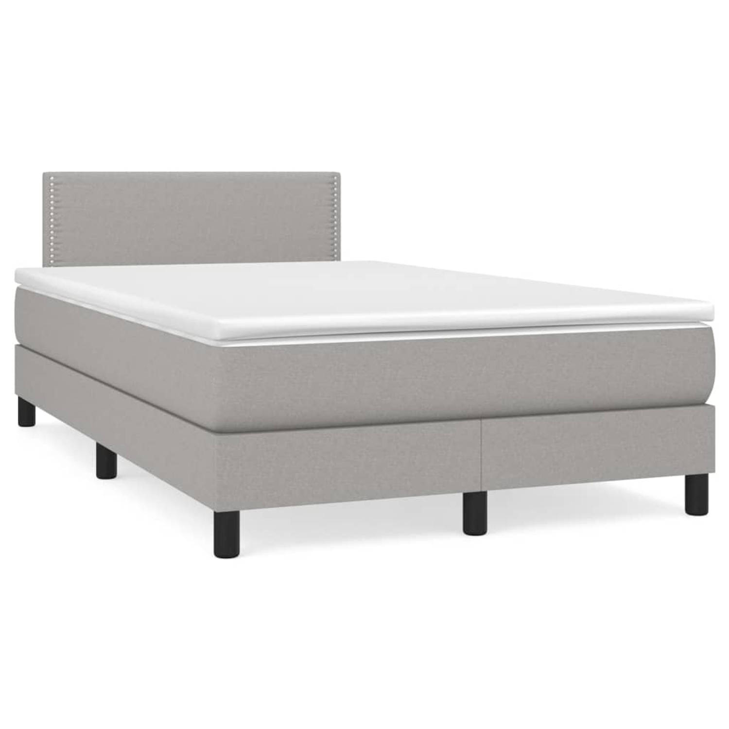 The Living Store Boxspring met matras stof lichtgrijs 120x200 cm - Boxspring - Boxsprings - Bed - Slaapmeubel - Boxspringbed - Boxspring Bed - Tweepersoonsbed - Bed Met Matras - Be