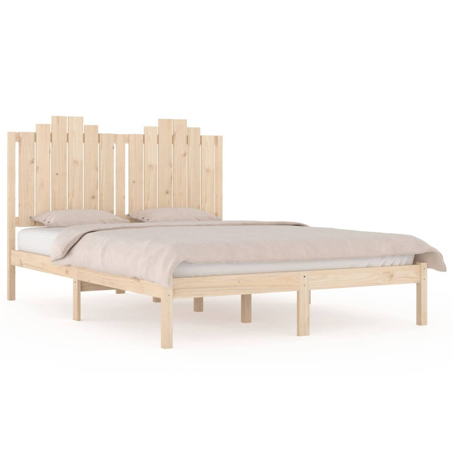 The Living Store Bedframe massief grenenhout 120x190 cm 4FT Small Double - Bedframe - Bedframes - Tweepersoonsbed - Bed - Bedden - Bedombouw - Dubbel Bed - Frame - Bed Frame - Ledi