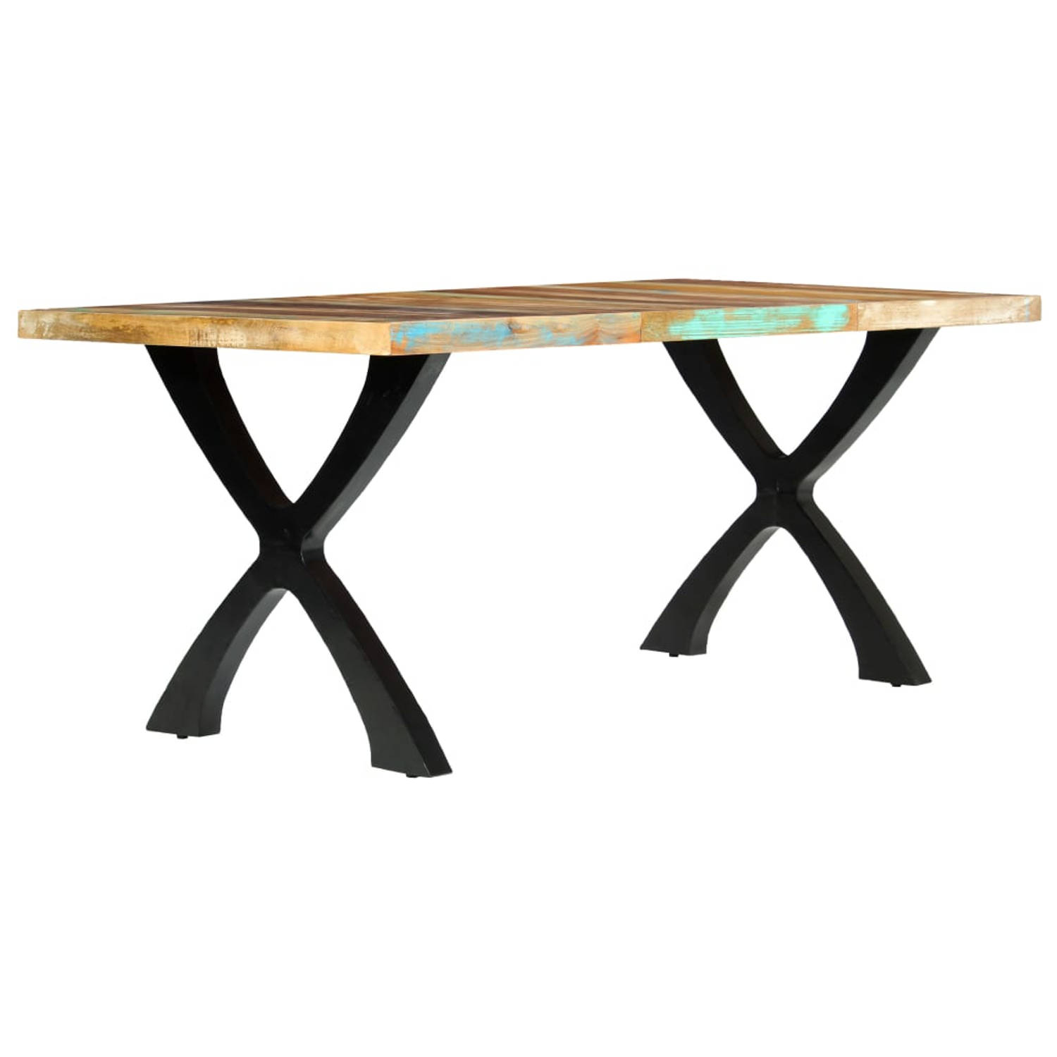 The Living Store Eettafel 180x90x76 cm massief gerecycled hout - Tafel