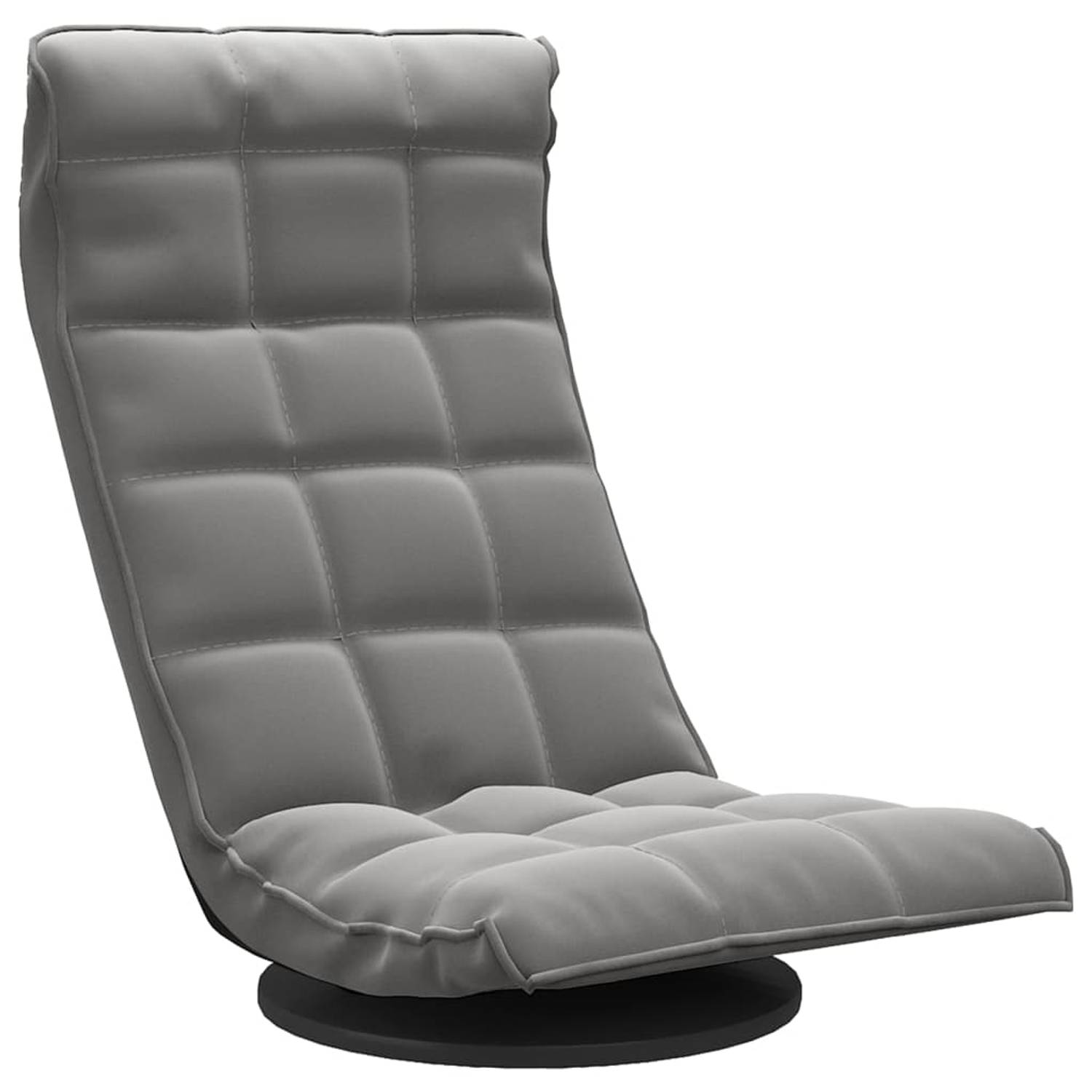 The Living Store Vloerstoel draaibaar fluweel donkergrijs - Chaise longue