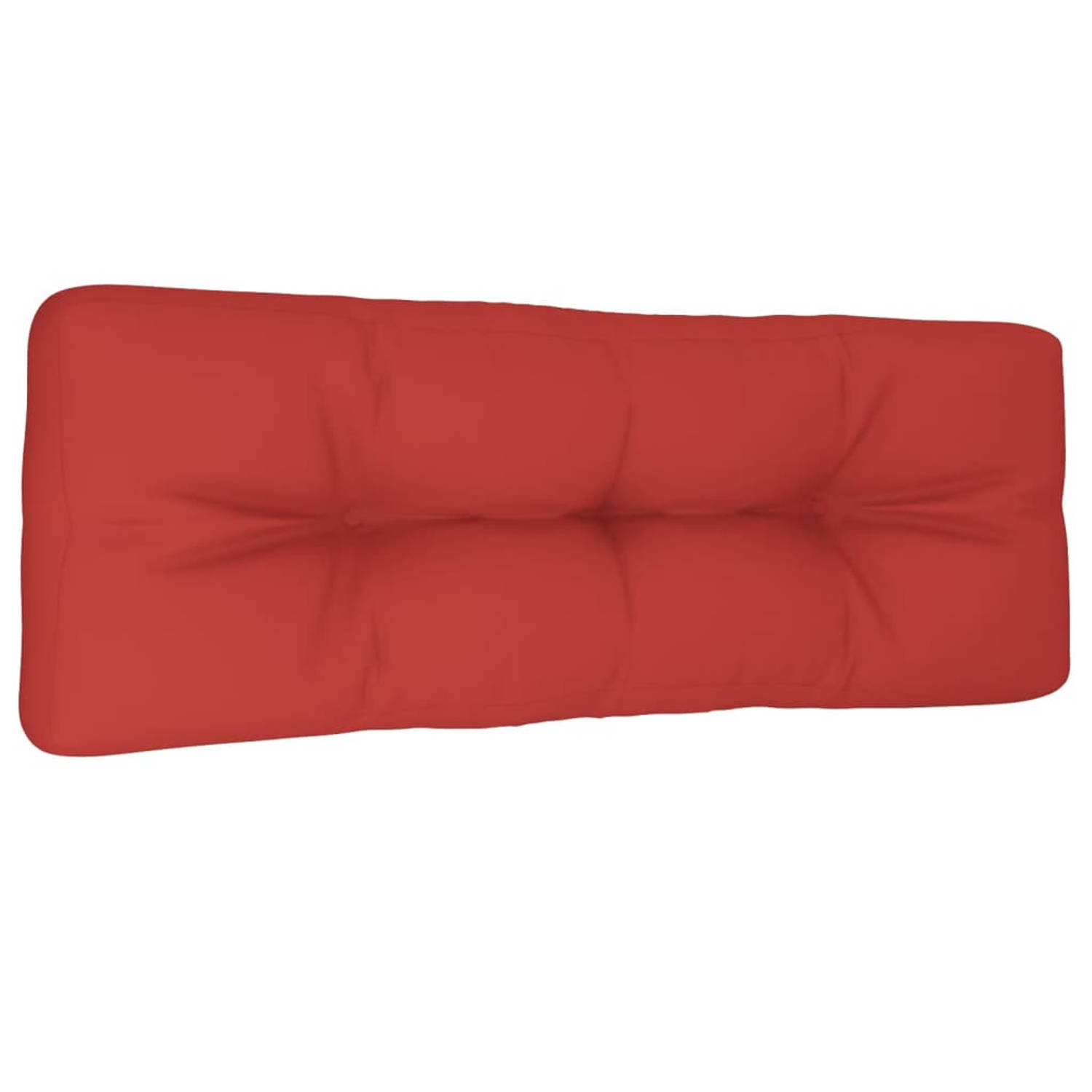 The Living Store Palletkussen - Rood - 120 x 40 x 12 cm - Polyester